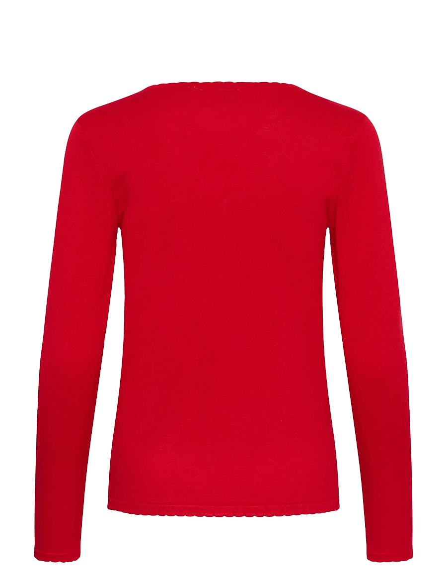 Saint Tropez - MilaSZ LS V-Neck Pullover - striktrøjer - true red - 2