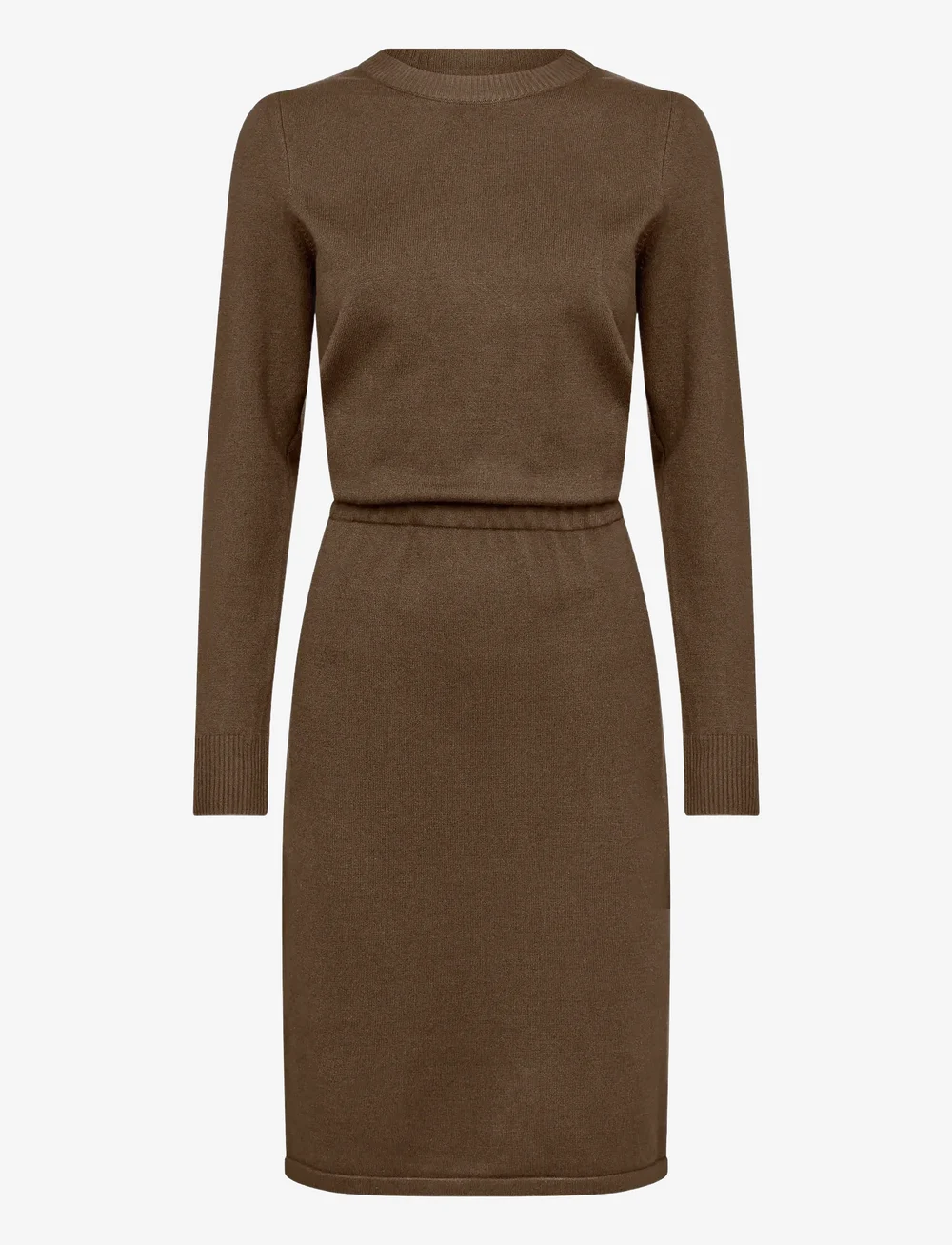 Saint Tropez - MilaSZ LS Dress - stickade klänningar - fondue fudge melange - 0