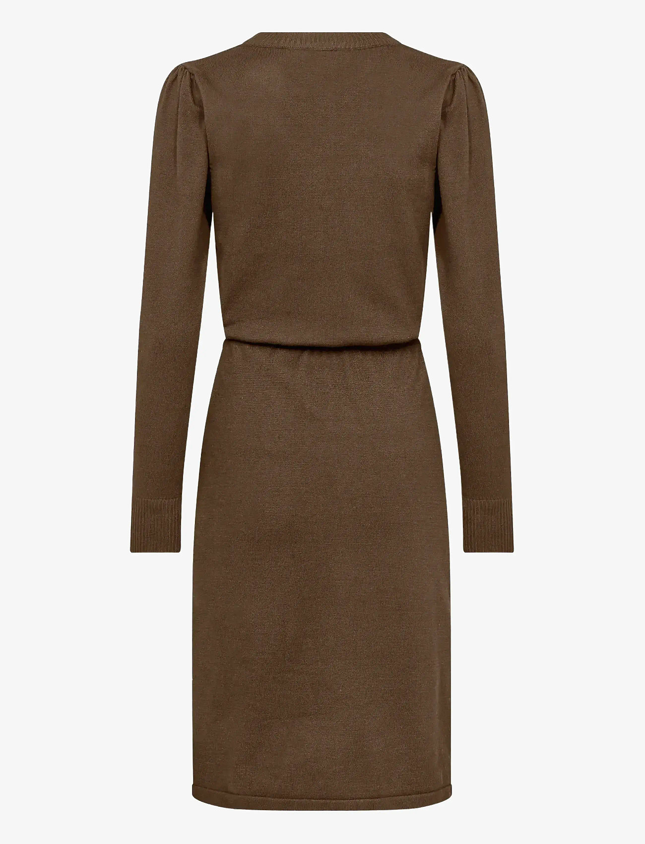 Saint Tropez - MilaSZ LS Dress - knitted dresses - fondue fudge melange - 1