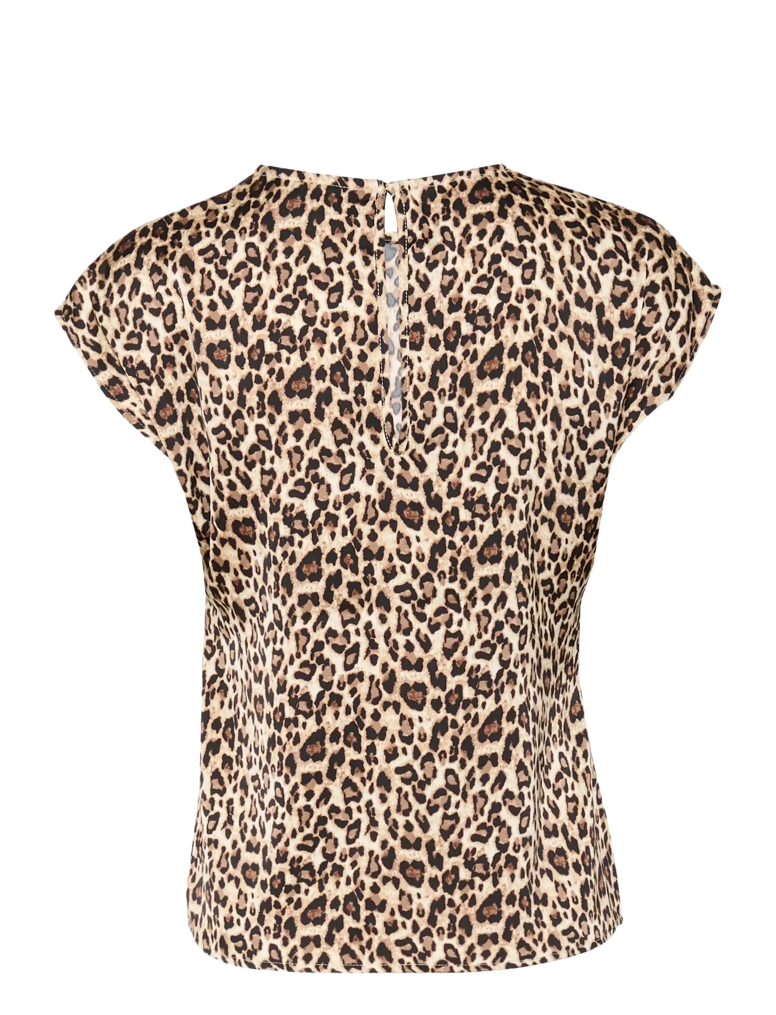 Saint Tropez - ZoviSZ SS Blouse - kortärmade blusar - black reg leo - 2
