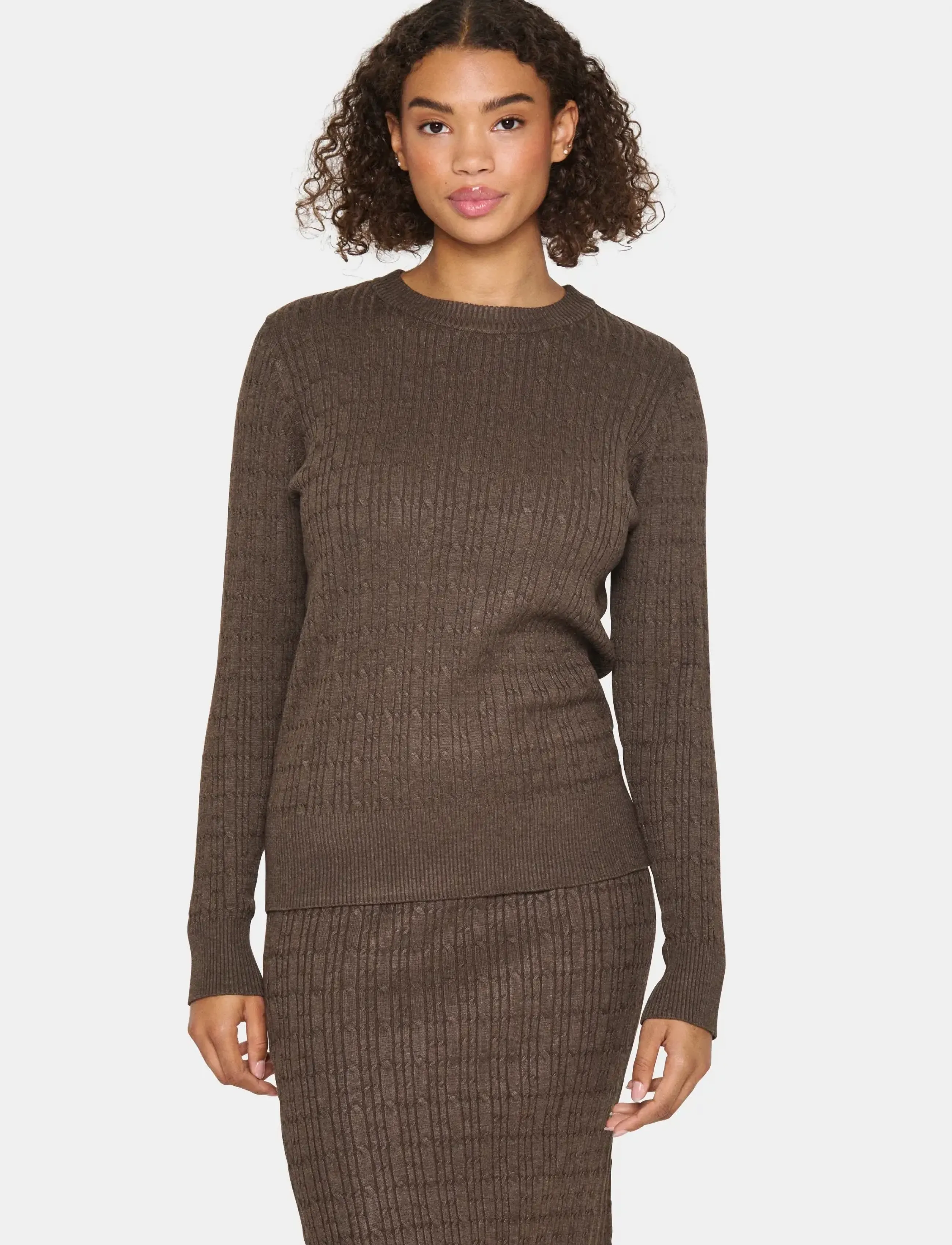 Saint Tropez ZittiSZ Pullover - Stickat - MAJOR BROWN MELANGE / brown