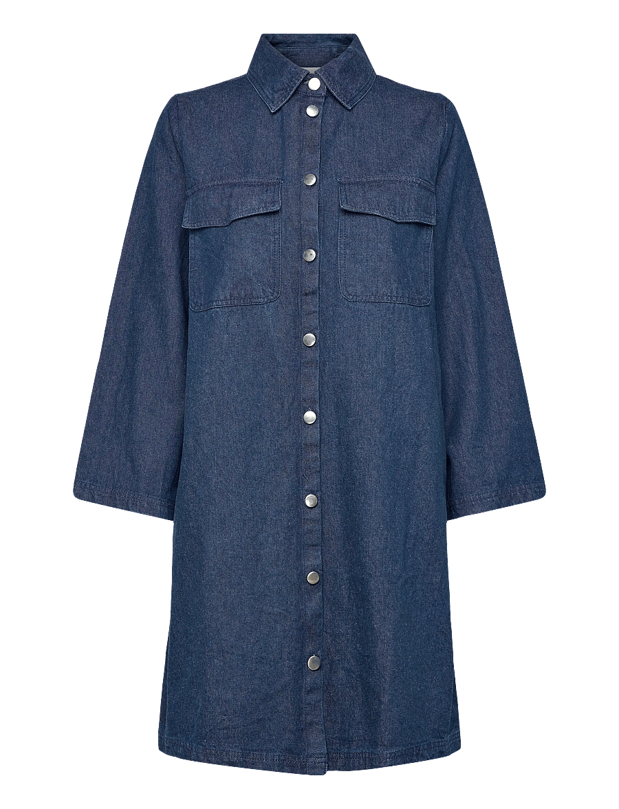 Saint Tropez - ZhivaSZ Dress - skjortklänningar - medium blue denim - 0