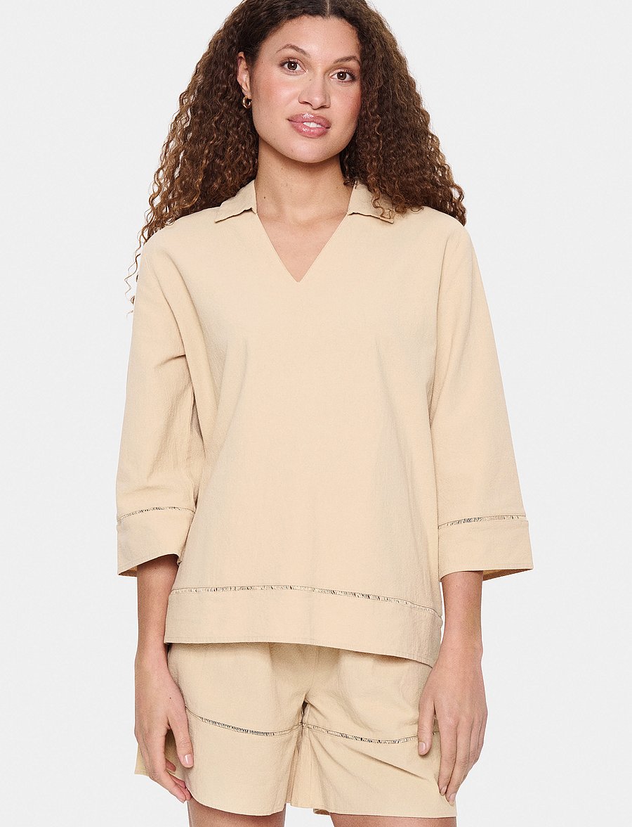 Saint Tropez - KalindaSZ Blouse - langärmelige blusen - irish cream - 0