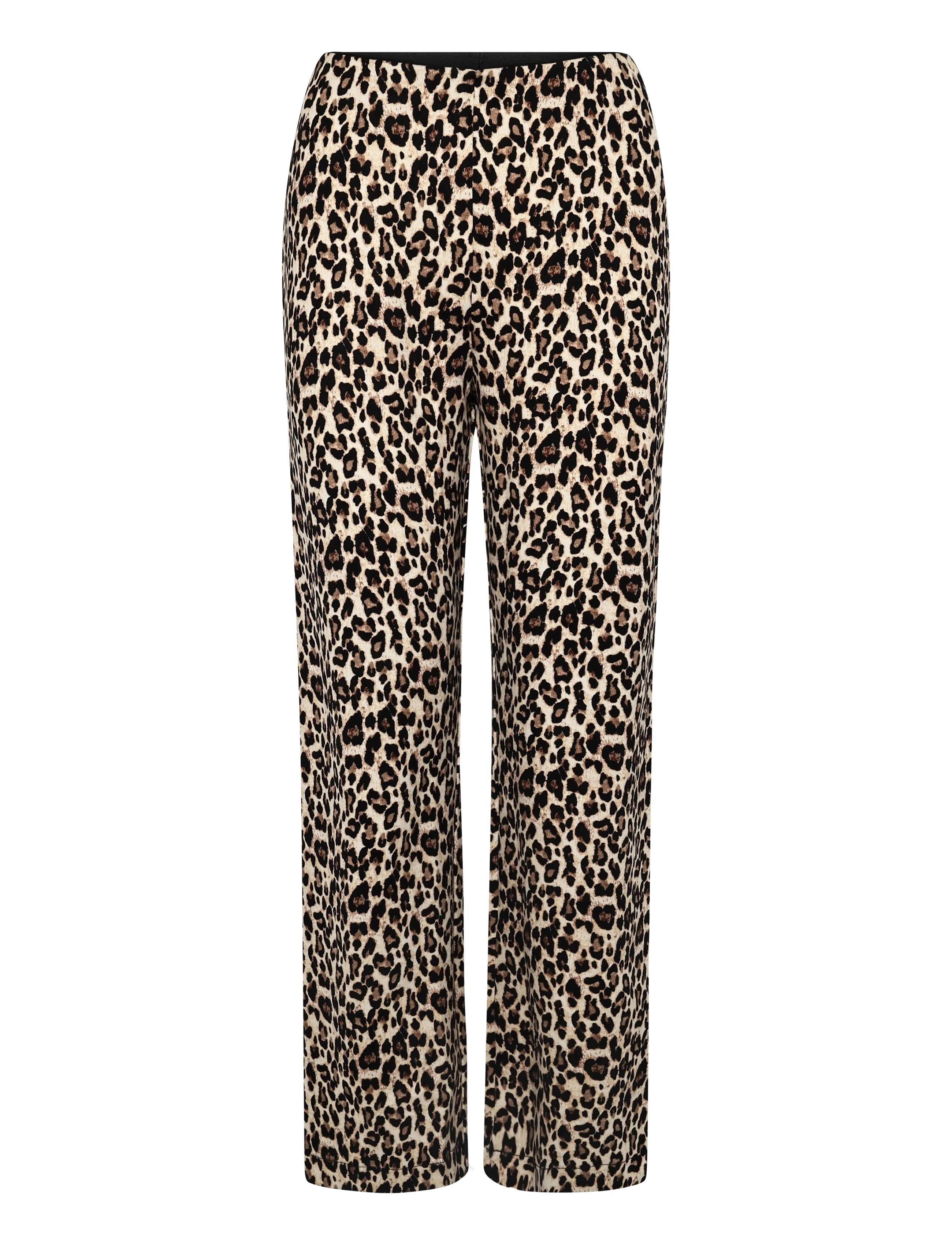 Saint Tropez GennieSZ Flered Pants - Byxor - BLACK REG LEO / black