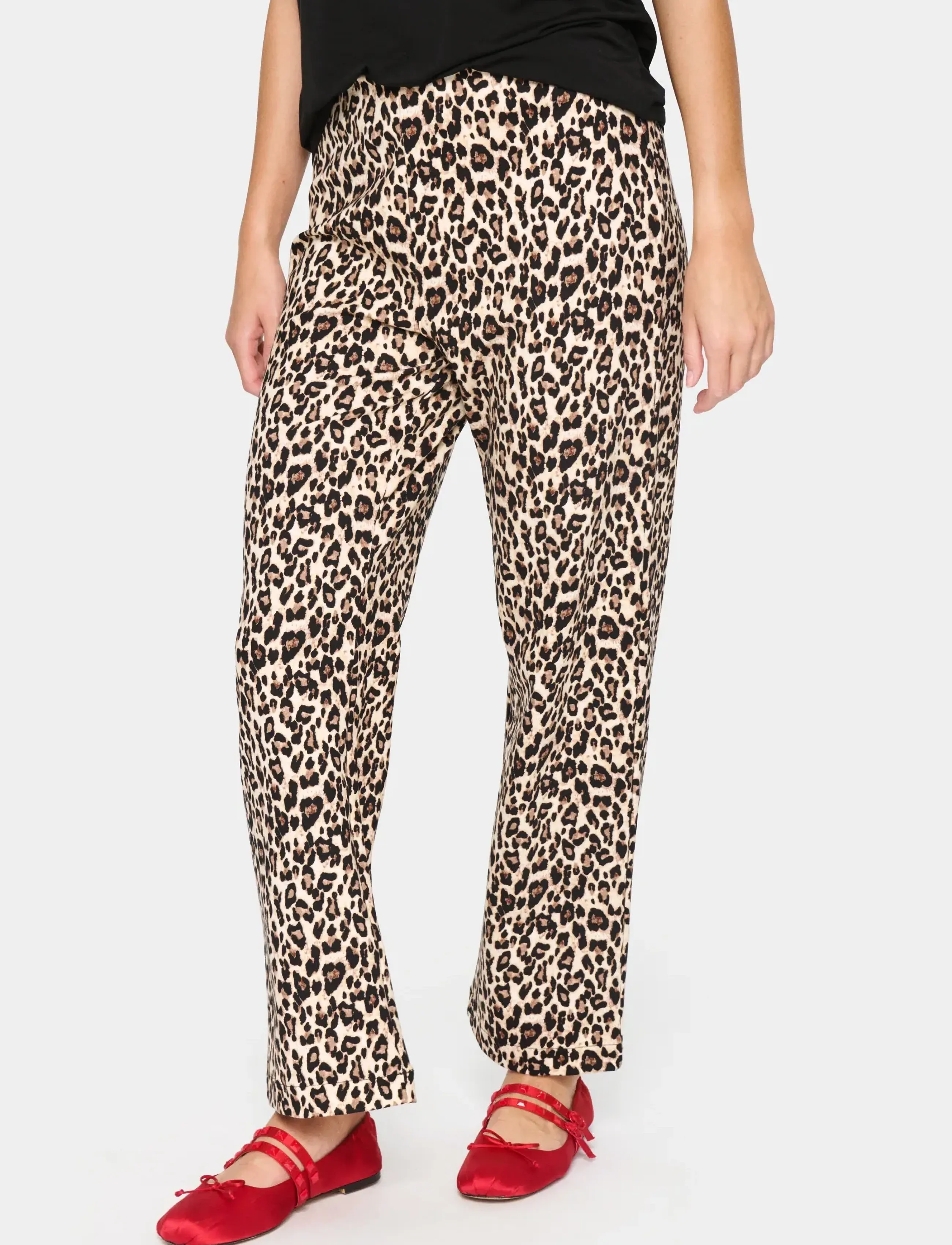 Saint Tropez Genniesz Flered Pants, XL, Trousers, Schwarz - Flared, Frauen