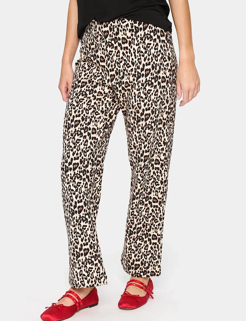 Saint Tropez - GennieSZ Flered Pants - flare bukser - black reg leo - 0