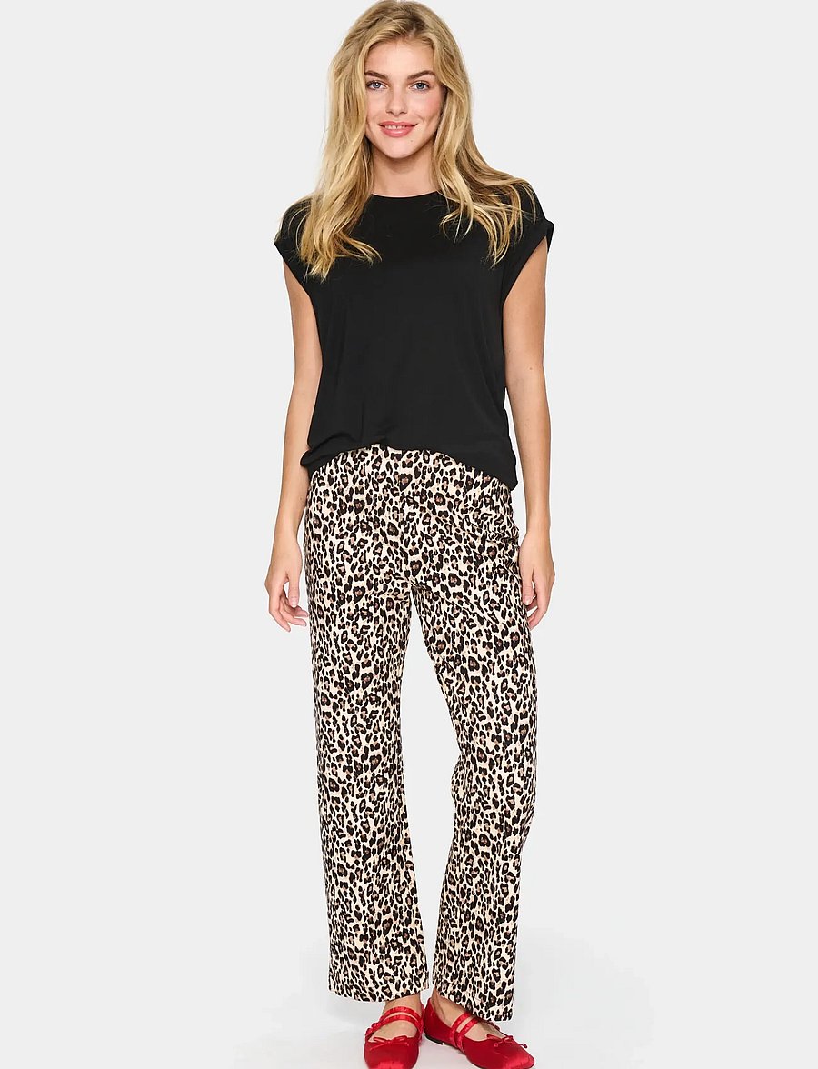 Saint Tropez - GennieSZ Flered Pants - trumpettihousut - black reg leo - 2
