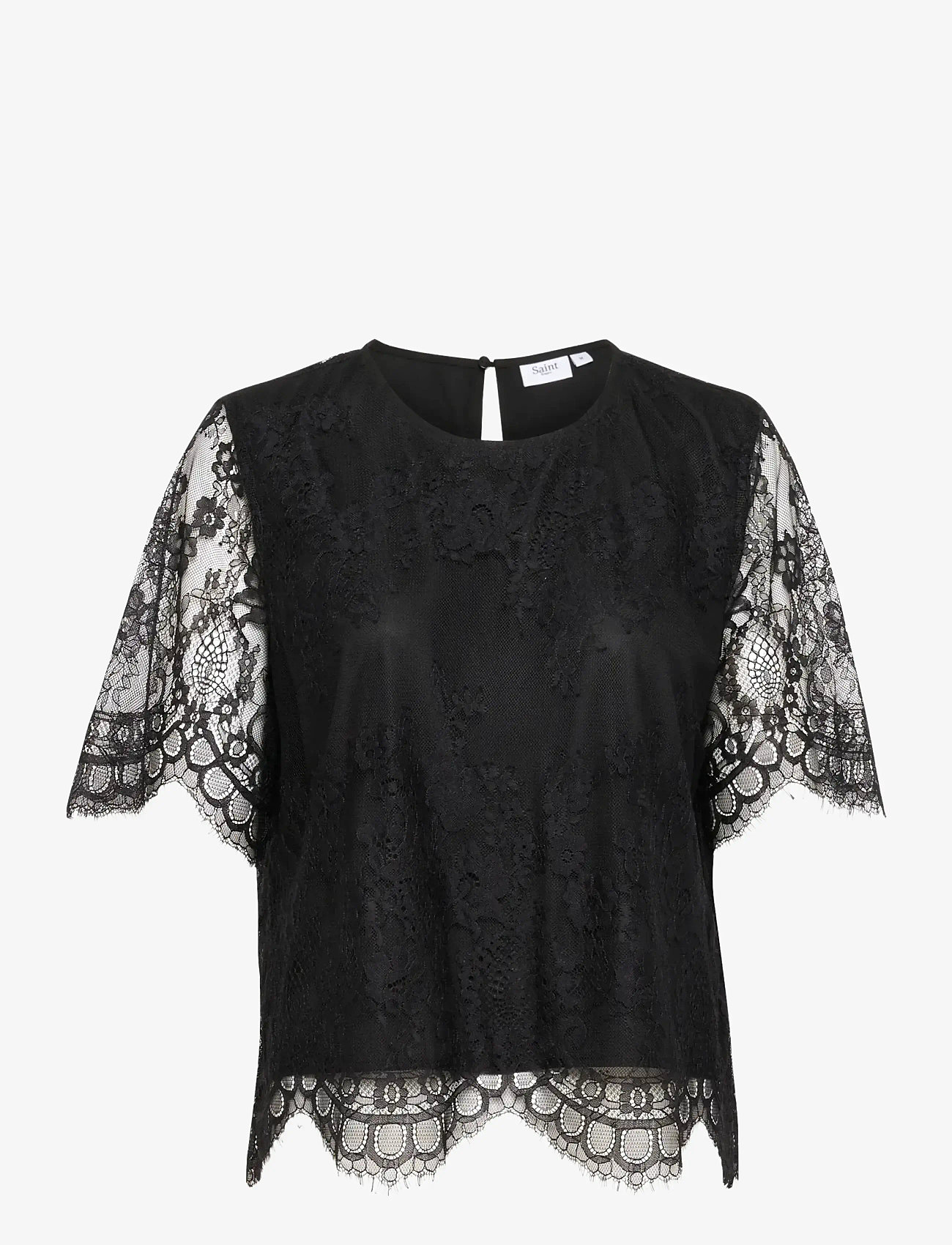 Saint Tropez - ZalviaSZ SS Blouse - kortærmede bluser - black - 1
