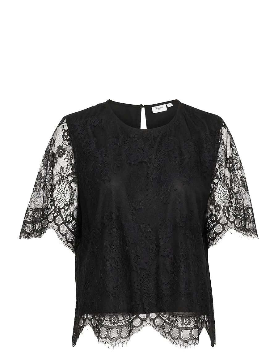 Saint Tropez - ZalviaSZ SS Blouse - lühikeste varrukatega pluusid - black - 1