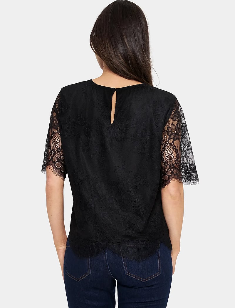 Saint Tropez - ZalviaSZ SS Blouse - kortærmede bluser - black - 4