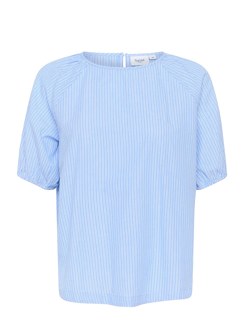 Saint Tropez - JosefiaSZ Blouse - kortærmede bluser - airy blue ice stripe - 1