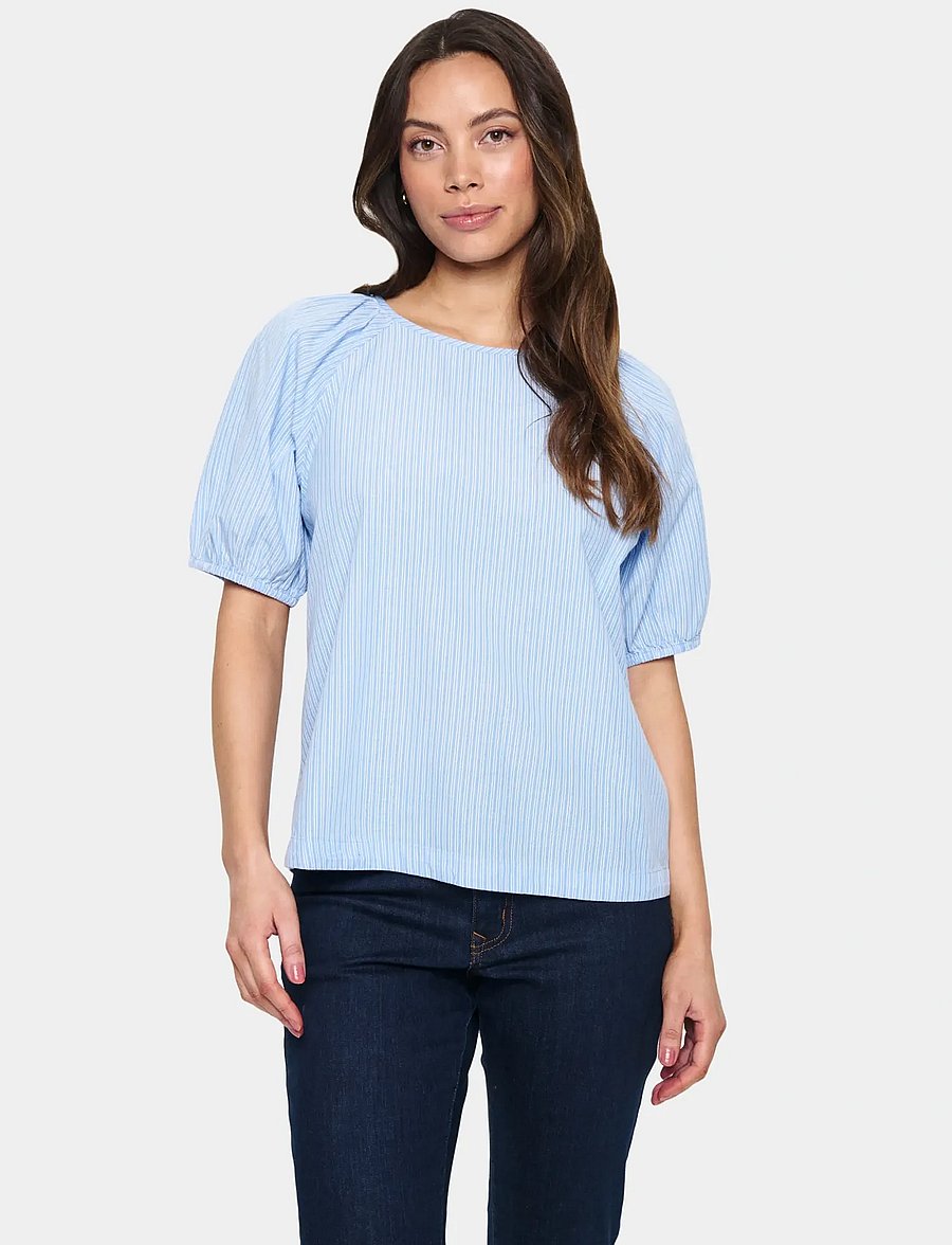 Saint Tropez - JosefiaSZ Blouse - stutterma blússur - airy blue ice stripe - 0