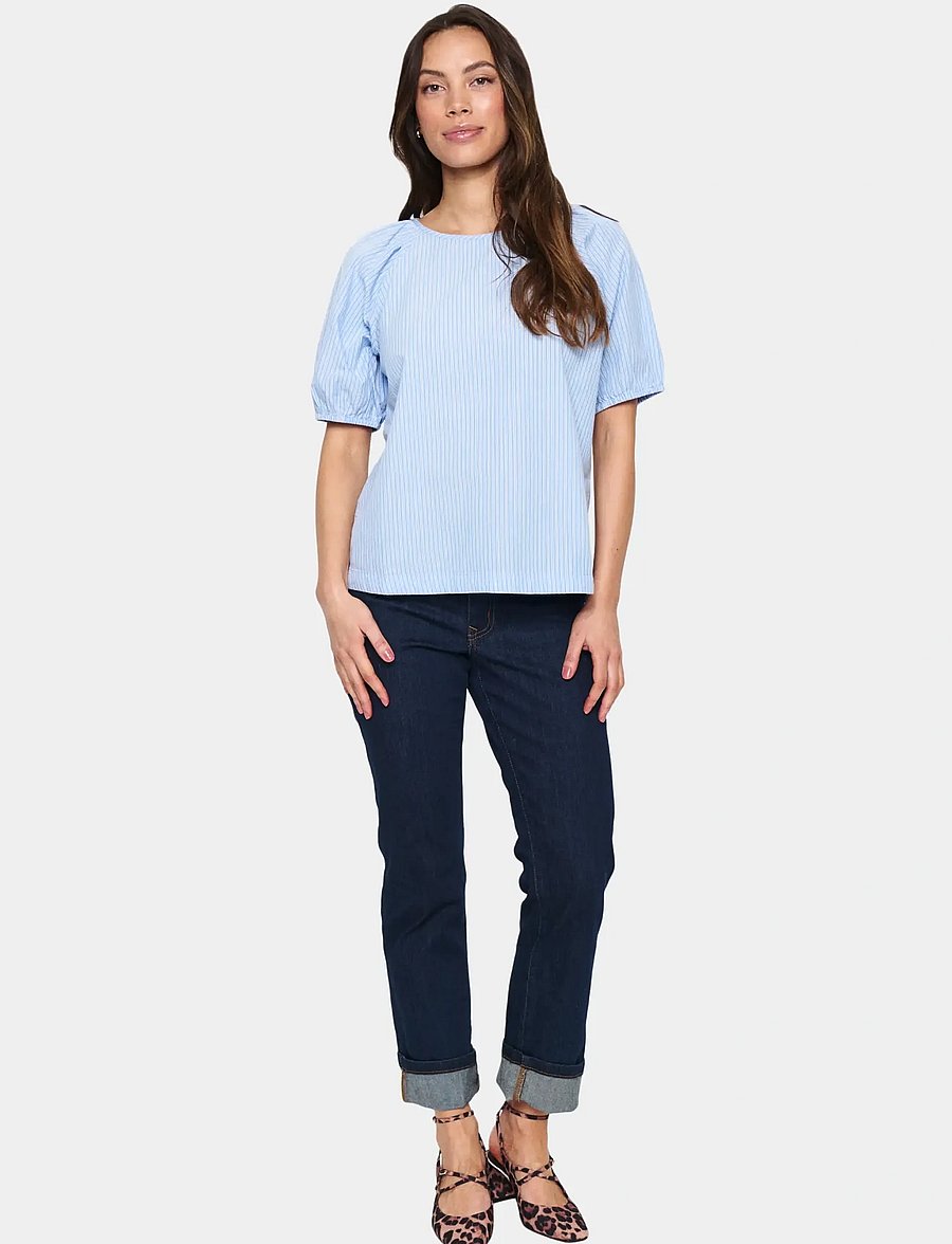 Saint Tropez - JosefiaSZ Blouse - stutterma blússur - airy blue ice stripe - 3