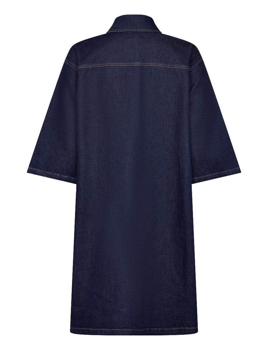 Saint Tropez - LoesaSZ Denim Dress - skjortekjoler - dark blue denim - 1