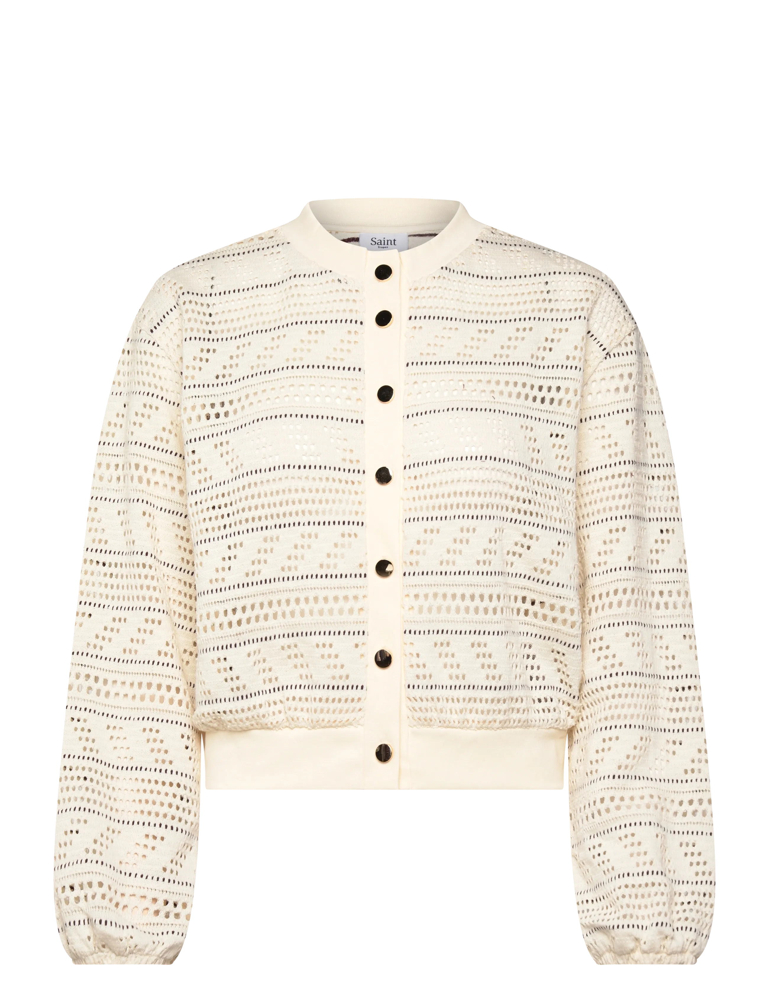 Saint Tropez Laycasz Cardigan, Kvinder, Hæklet Cardigan, Cream, Str: XXL