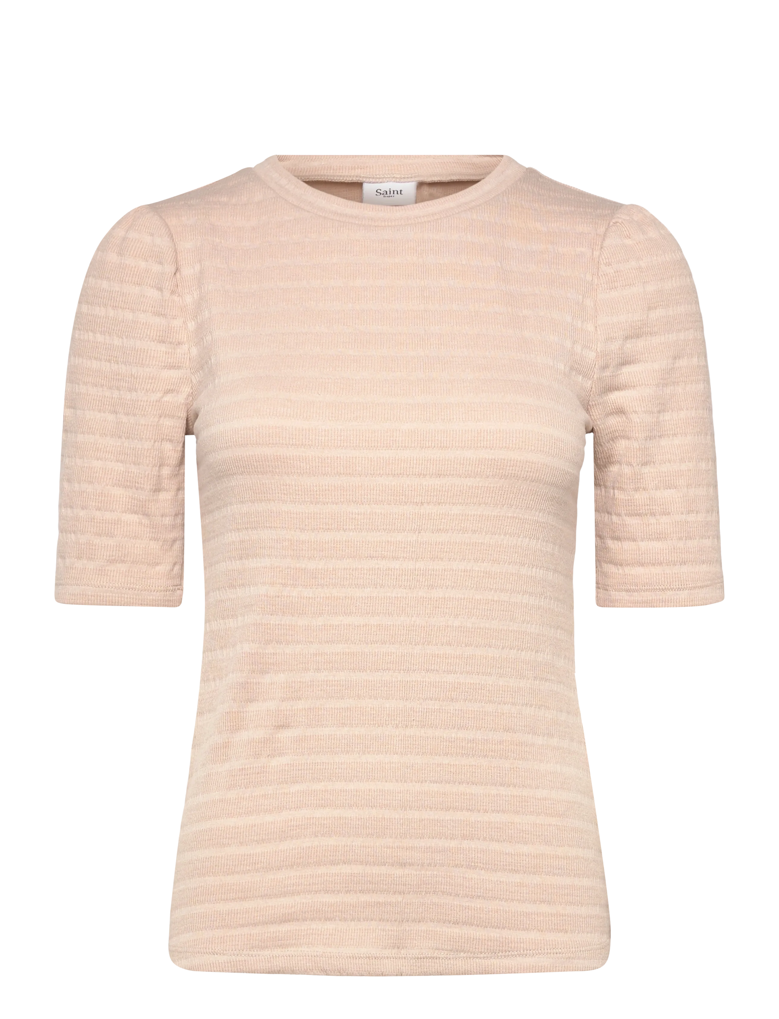 Saint Tropez Lucianasz Blouse, L, Beige, Bluser > Kortærmede, Dame