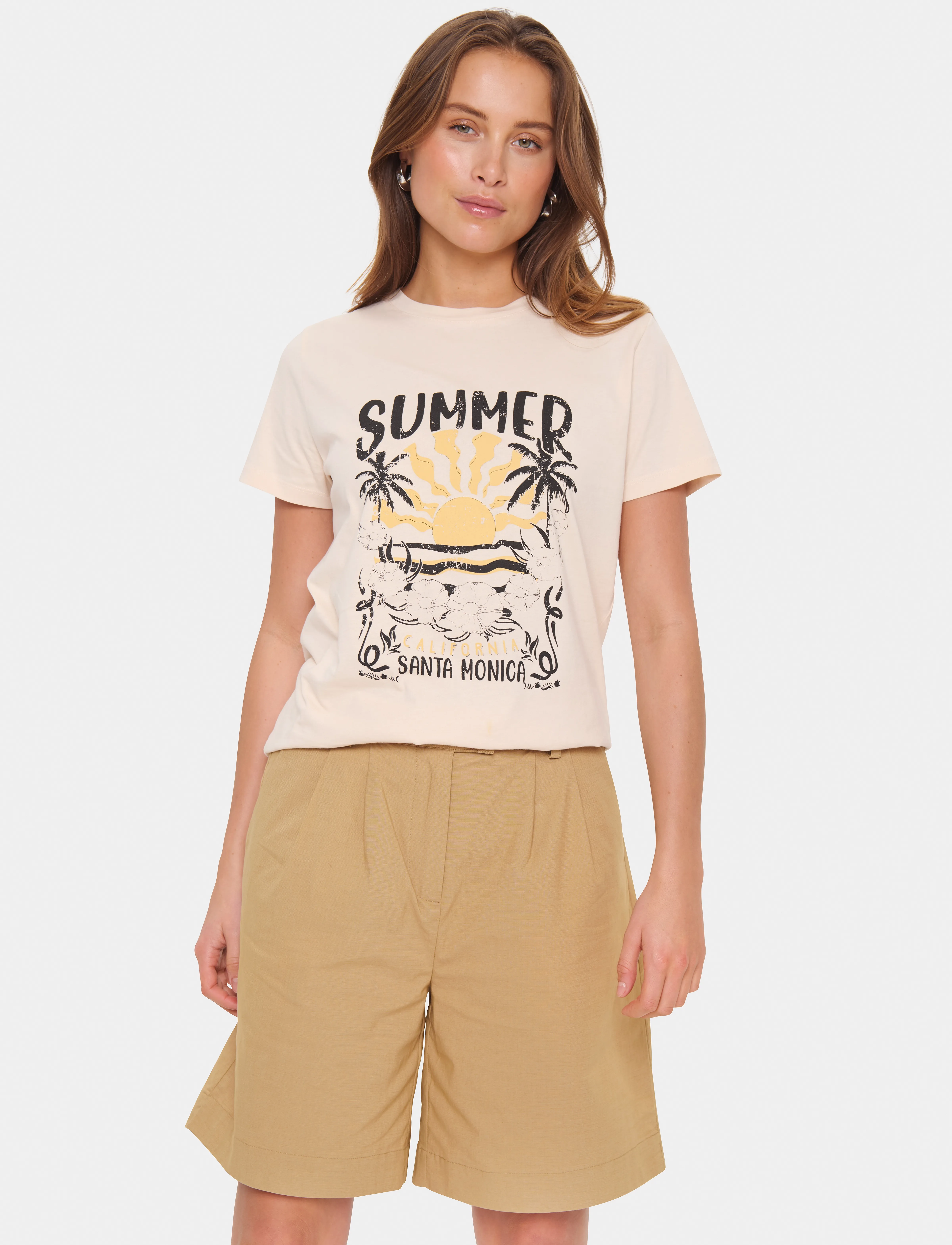 Saint Tropez KuviSZ T-Shirt - T-shirts & Toppar - CREME / cream