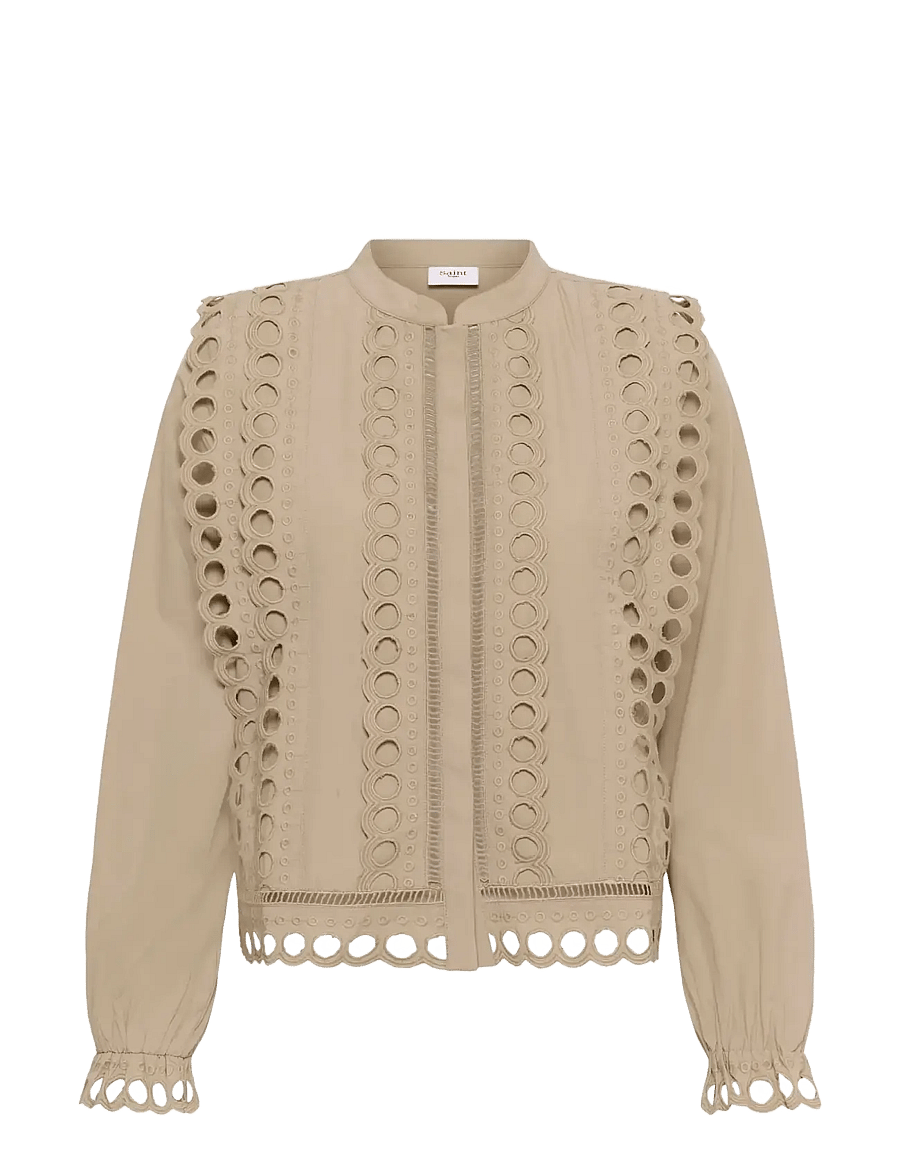 Saint Tropez - MarleeSZ Shirt - long-sleeved shirts - weathered teak - 1