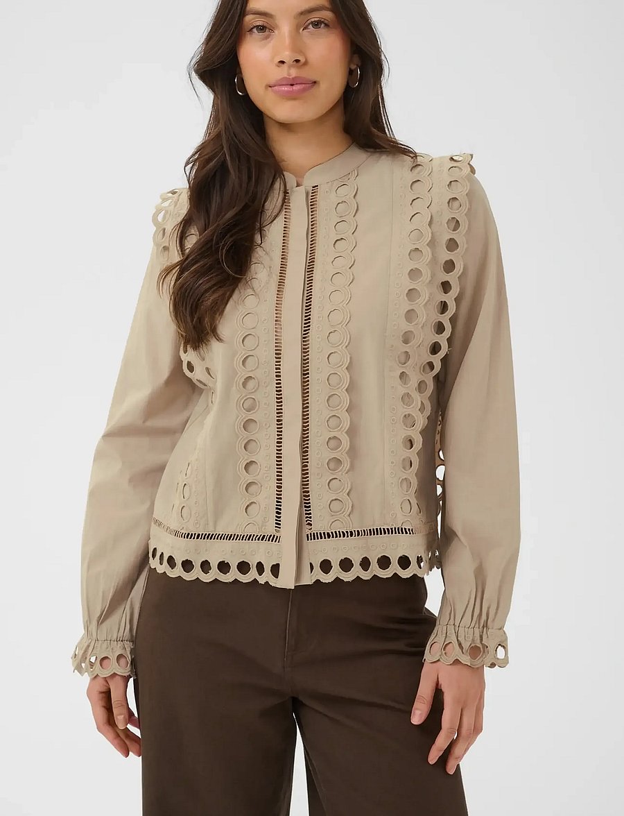 Saint Tropez - MarleeSZ Shirt - long-sleeved shirts - weathered teak - 0