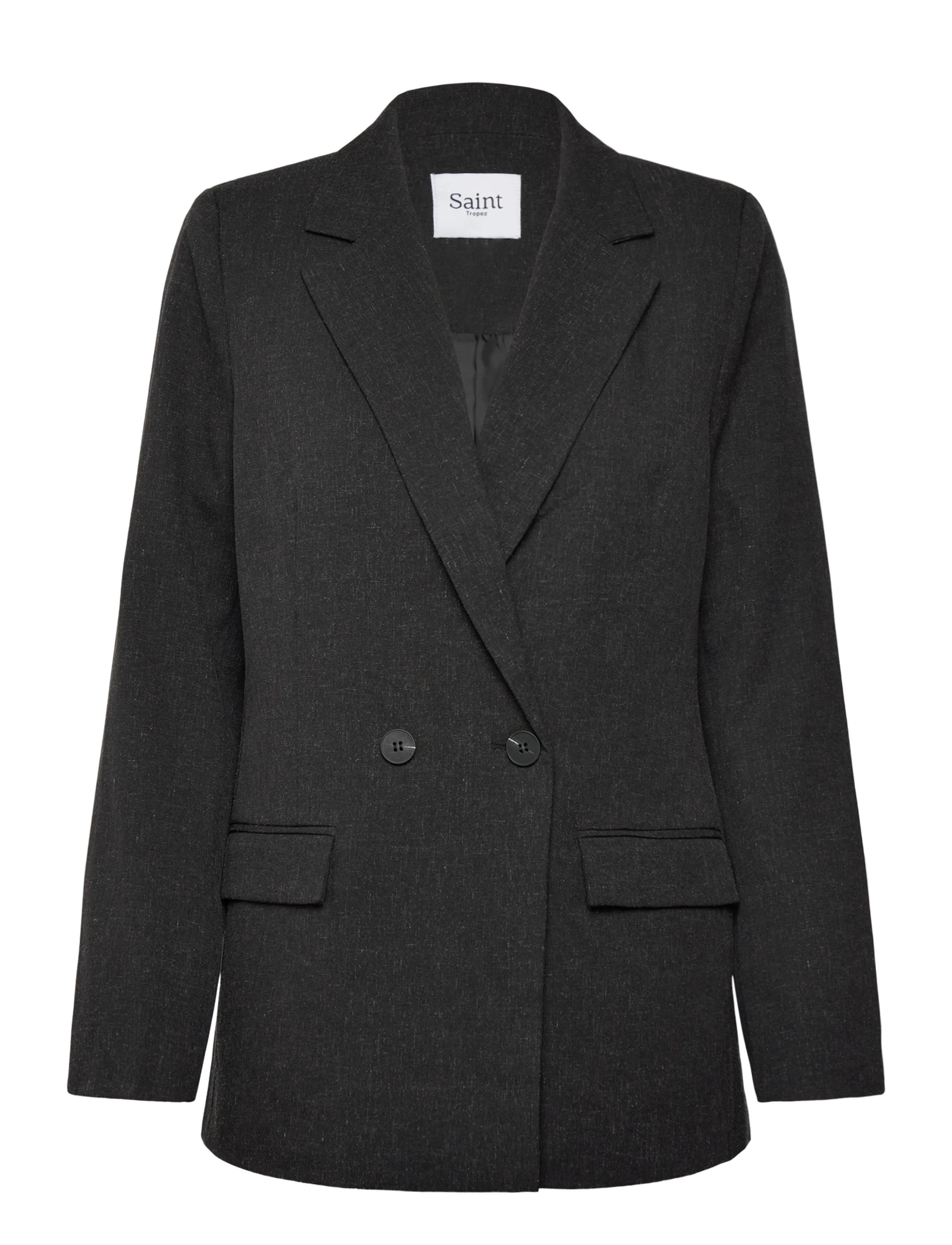 Saint Tropez Modestasz Blazer, Kvinder, Dobbeltradet Blazer, Sort, Str: L