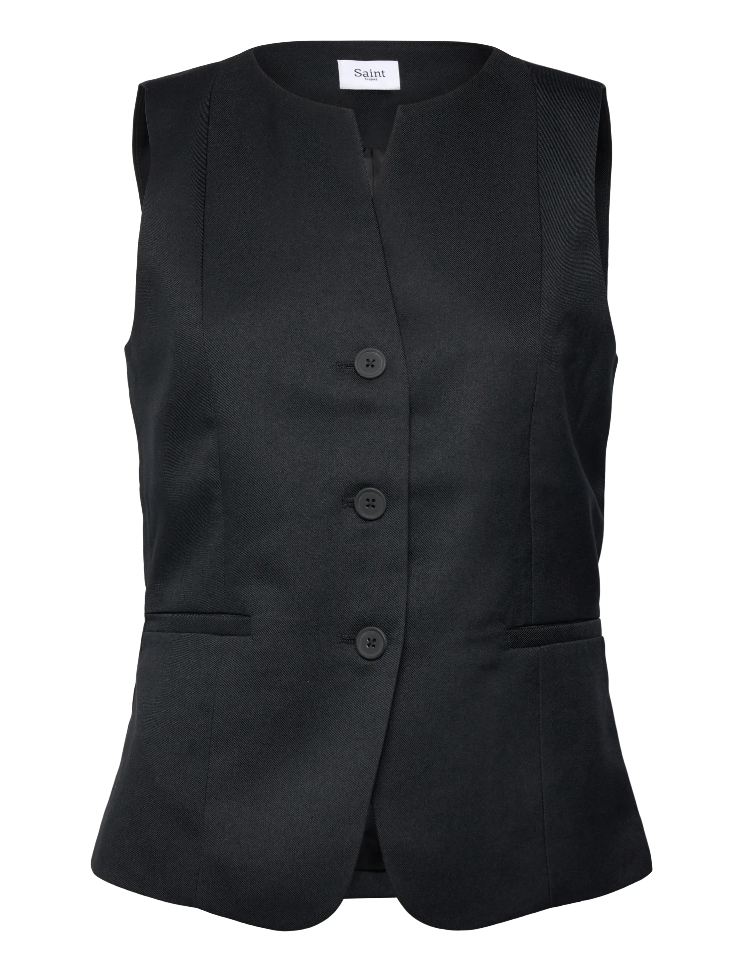 Saint Tropez MariSZ Vest - Vatterede veste - BLACK / black