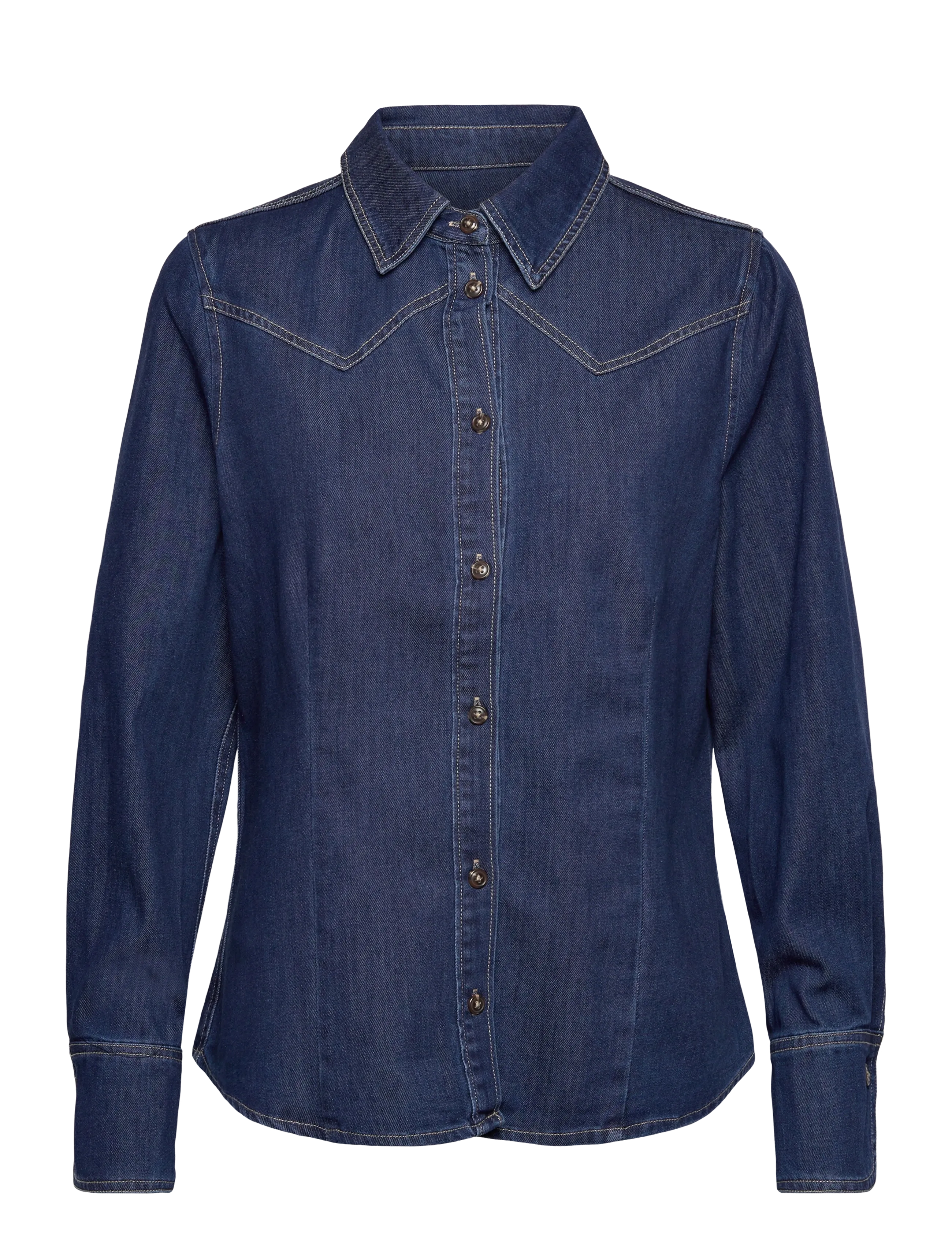 Saint Tropez MartheSZ Shirt - Bluser & Skjorter - MEDIUM BLUE DENIM / blue