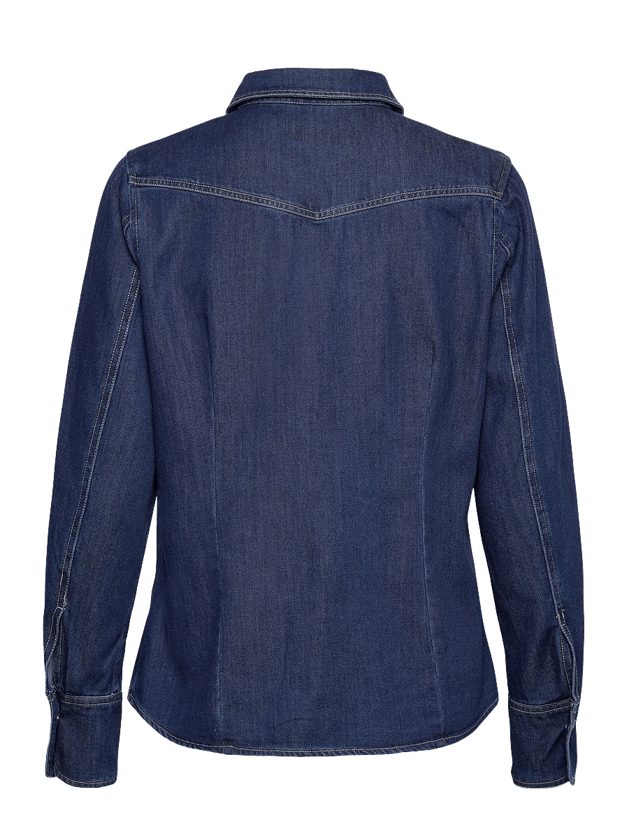 Saint Tropez - MartheSZ Shirt - jeansskjortor - medium blue denim - 1