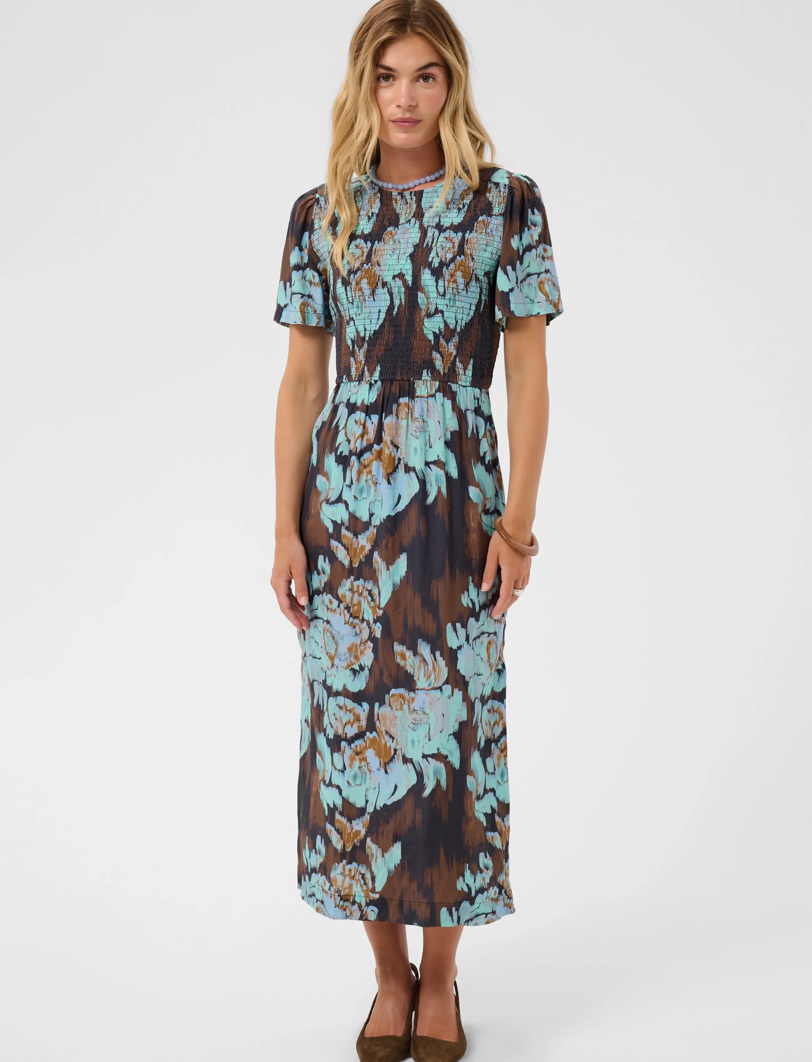 Saint Tropez MalikaSZ Dress - Kleidung - NIGHTSKY SHADED FLOWERS / brown