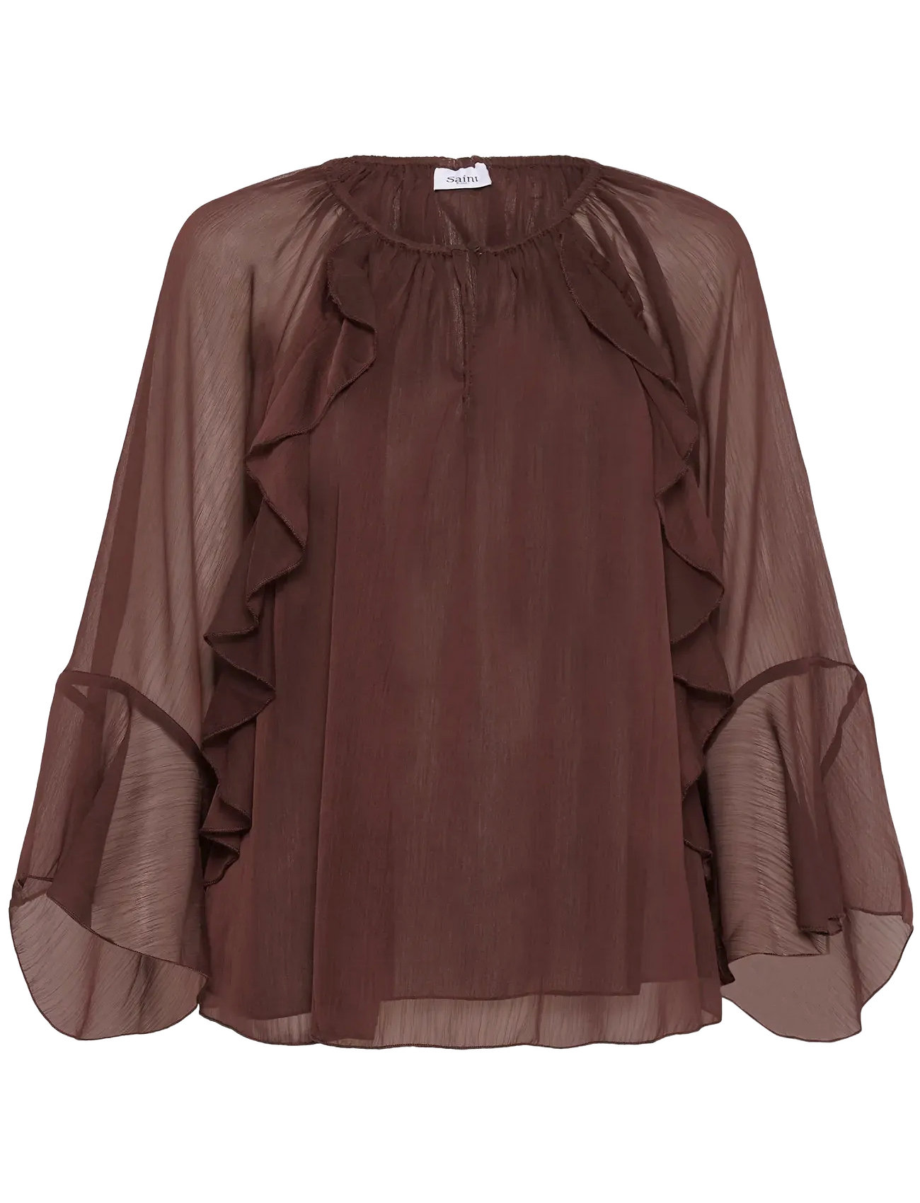 Saint Tropez - MavisSZ Blouse - langärmlige blusen - fudge - 1