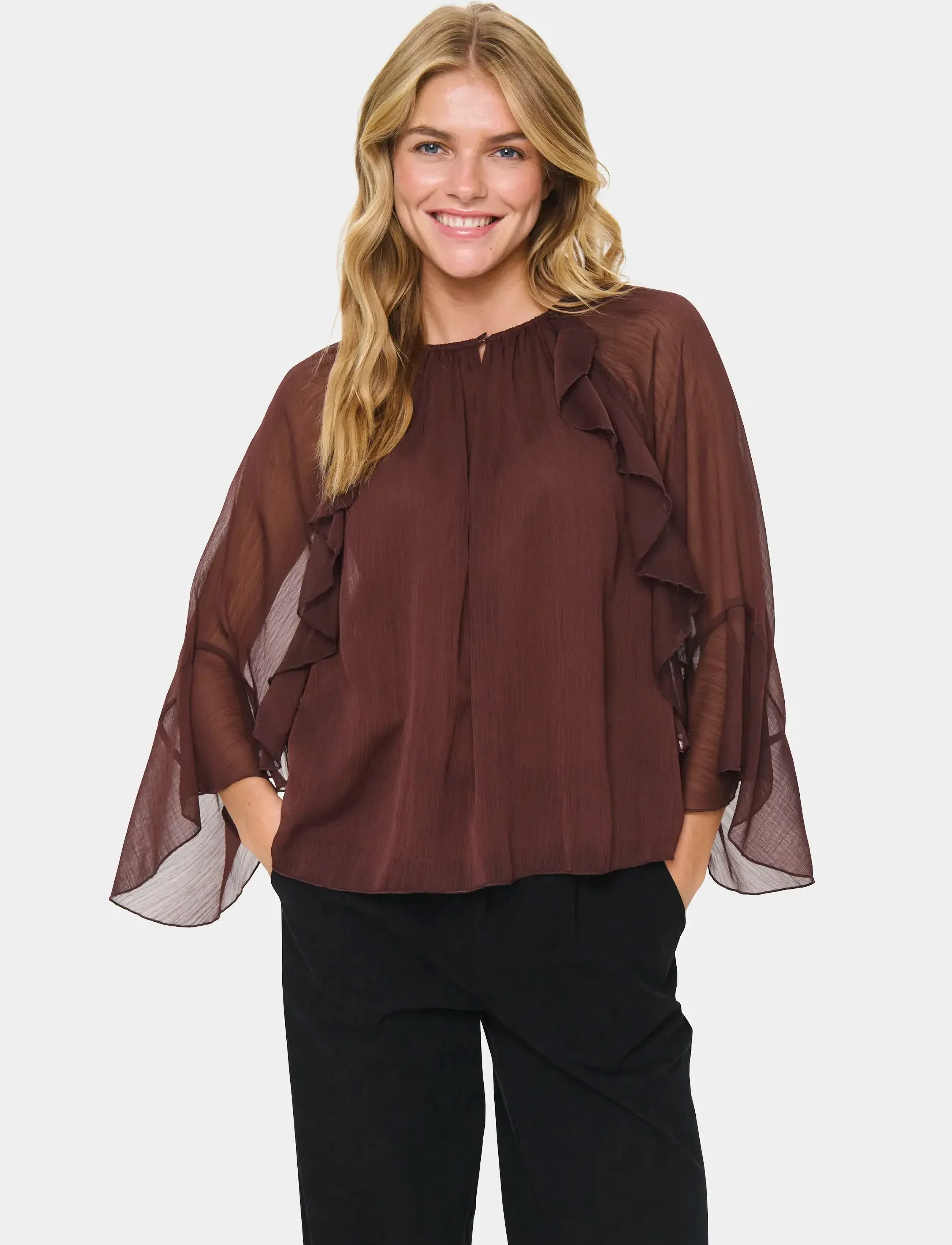Saint Tropez MavisSZ Blouse - Clothing - FUDGE / brown
