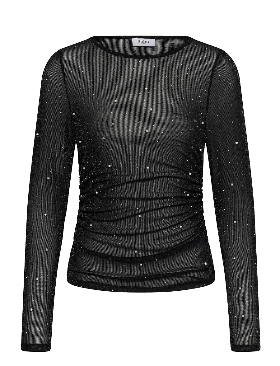 Saint Tropez - MaisieSZ Blouse - langärmelige blusen - black - 1