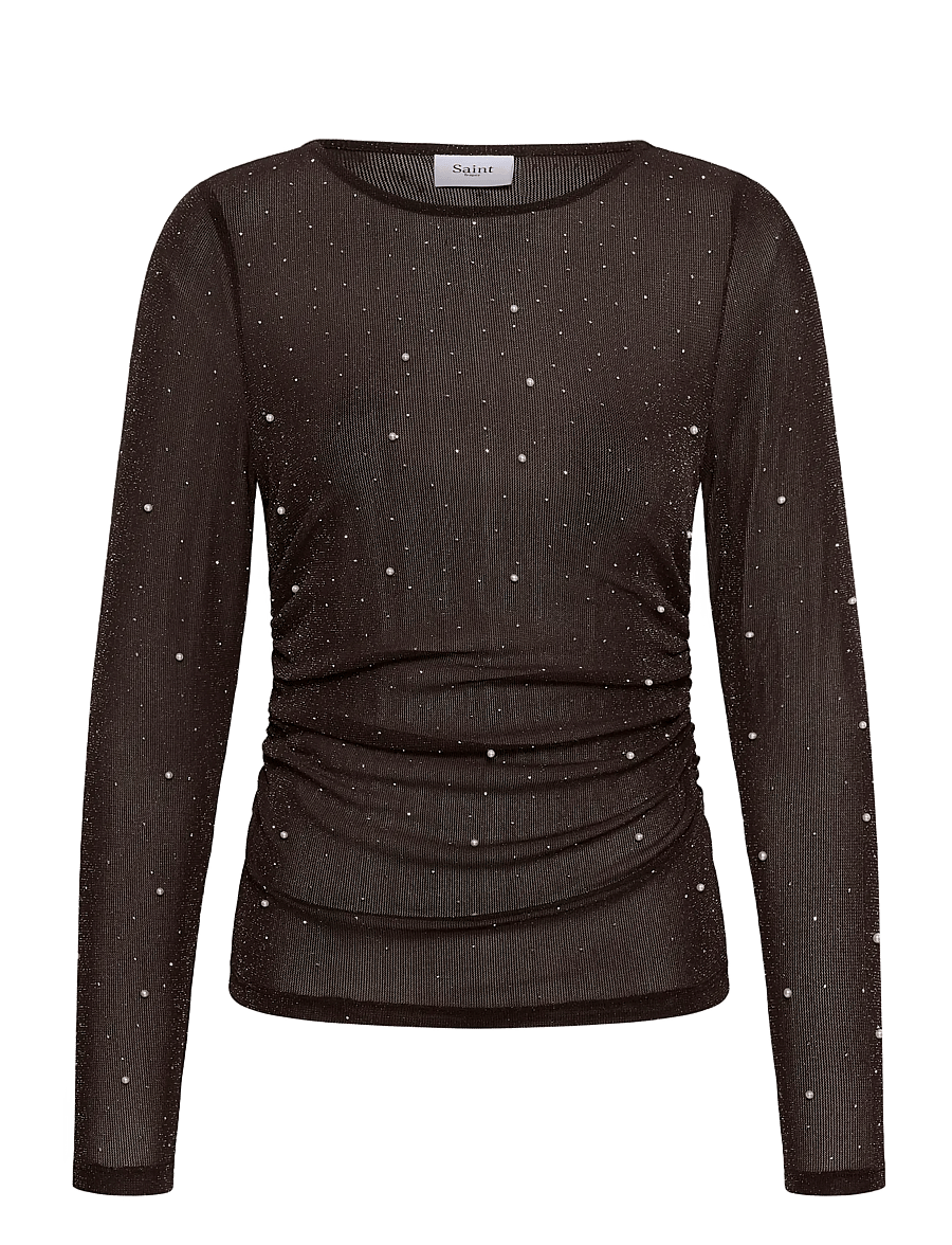 Saint Tropez - MaisieSZ Blouse - långärmade blusar - chocolate brown - 0