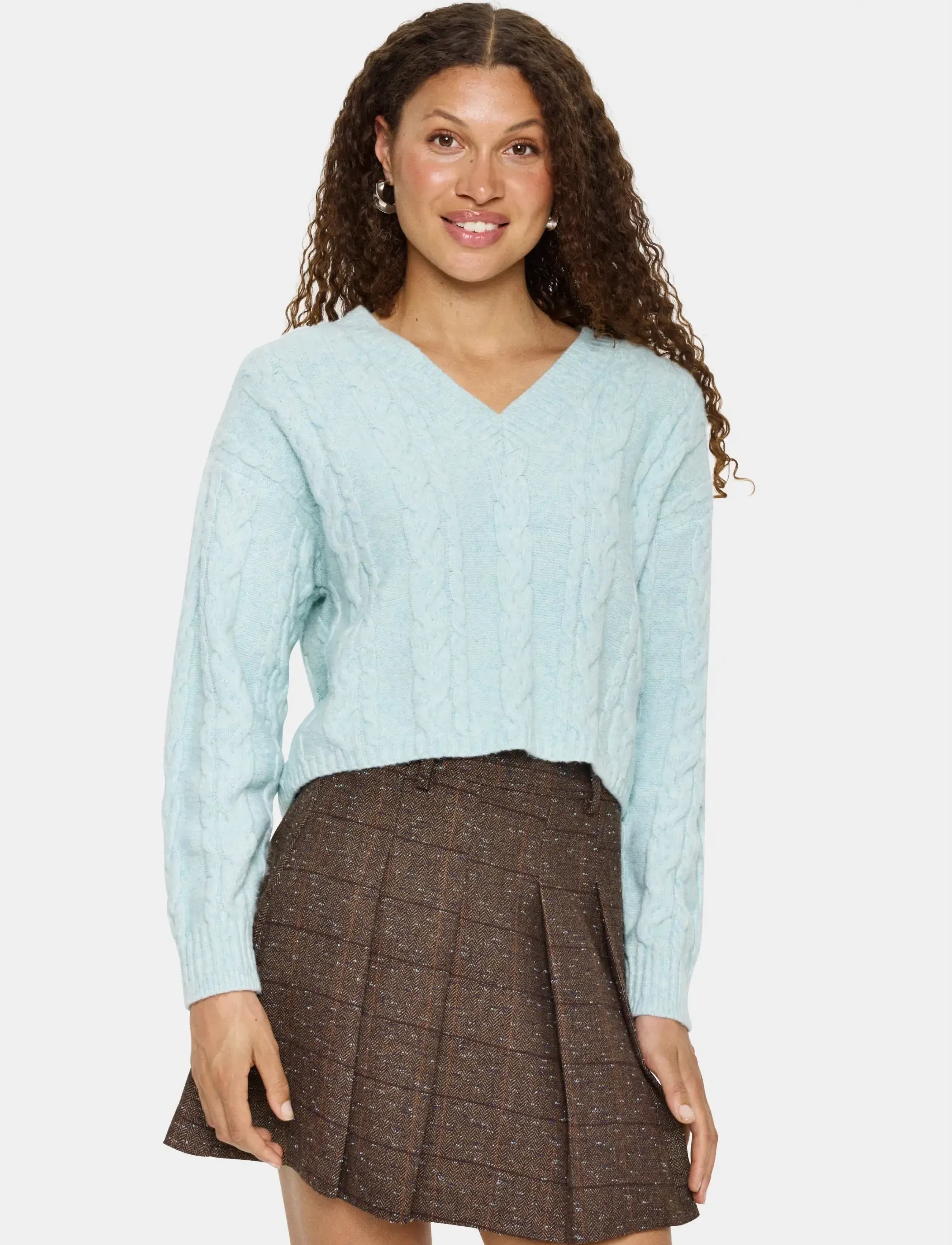 Saint Tropez MoiraSZ Pullover - Stickat - STARLIGHT BLUE / khaki/green