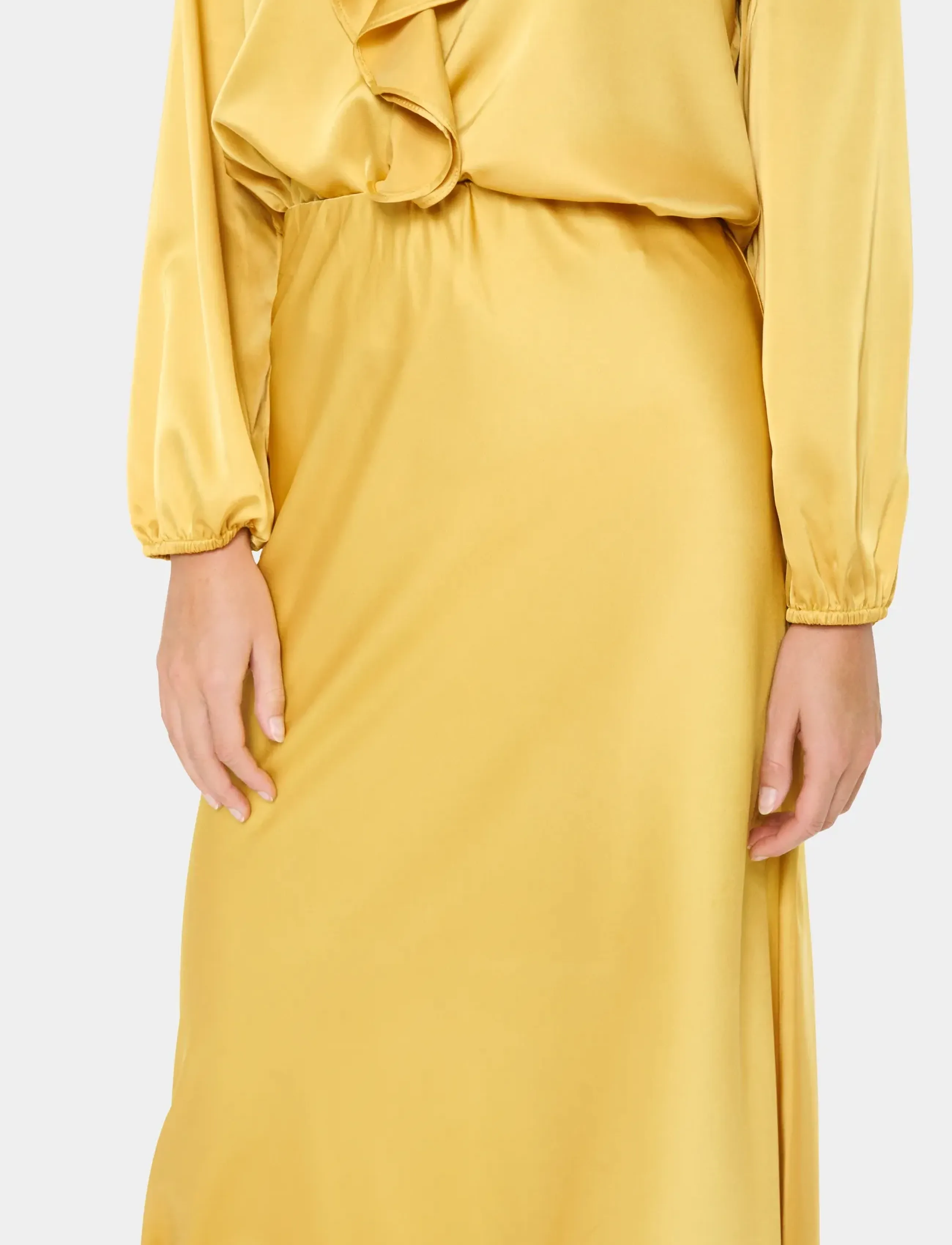 Saint Tropez - LodisaSZ Maxi Skirt - satin skirts - fall leaf - 5
