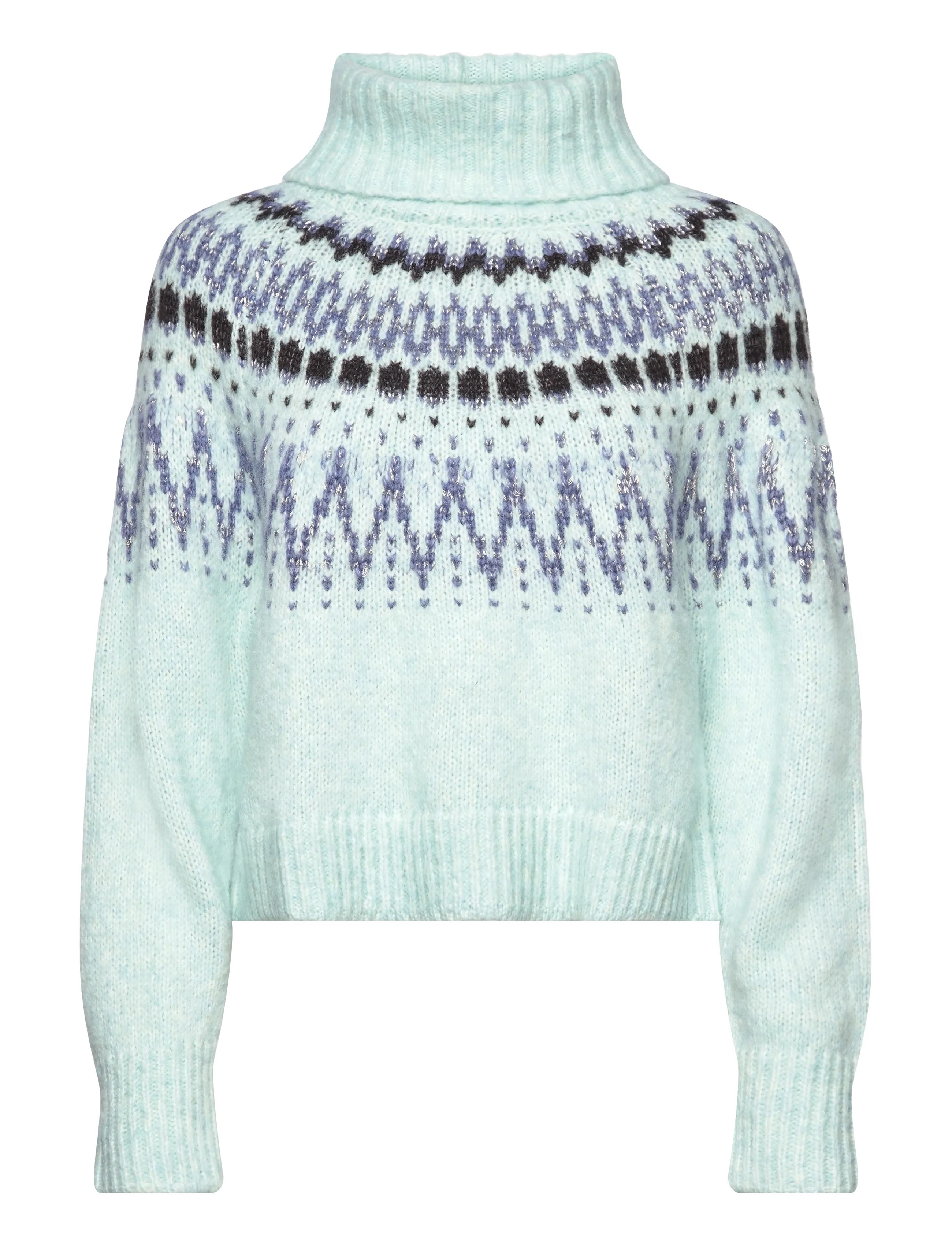 Saint Tropez MegnaSZ Rollneck Pullover - Nyheder - STARLIGHT BLUE MELANGE / multi