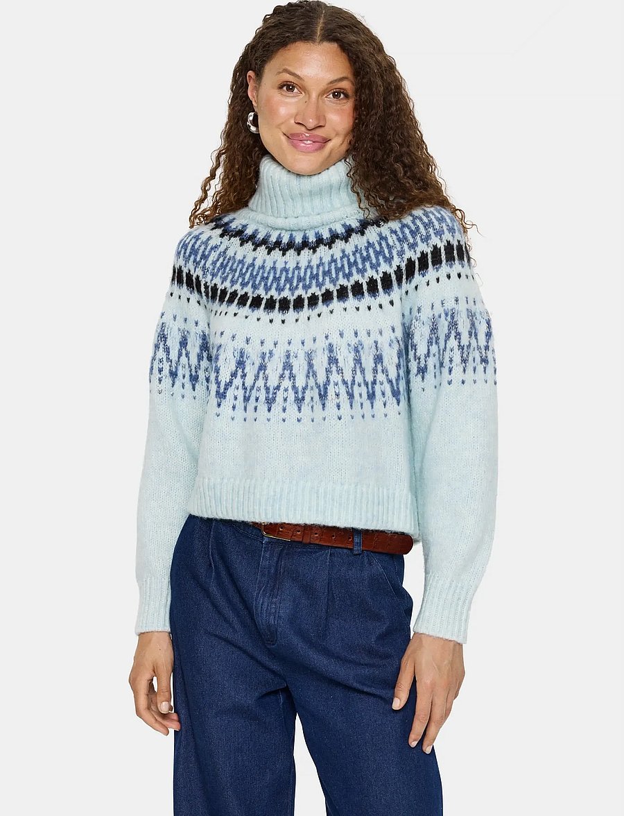 Saint Tropez - MegnaSZ Rollneck Pullover - stickade tröjor - starlight blue melange - 0