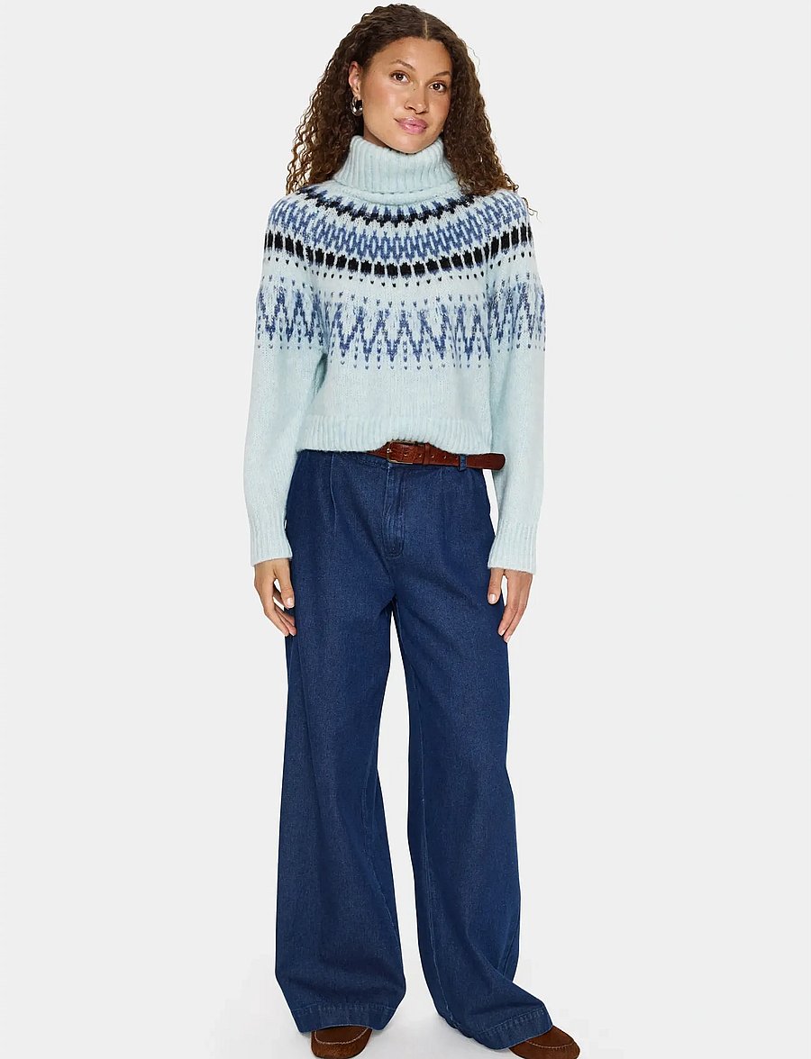 Saint Tropez - MegnaSZ Rollneck Pullover - stickade tröjor - starlight blue melange - 3