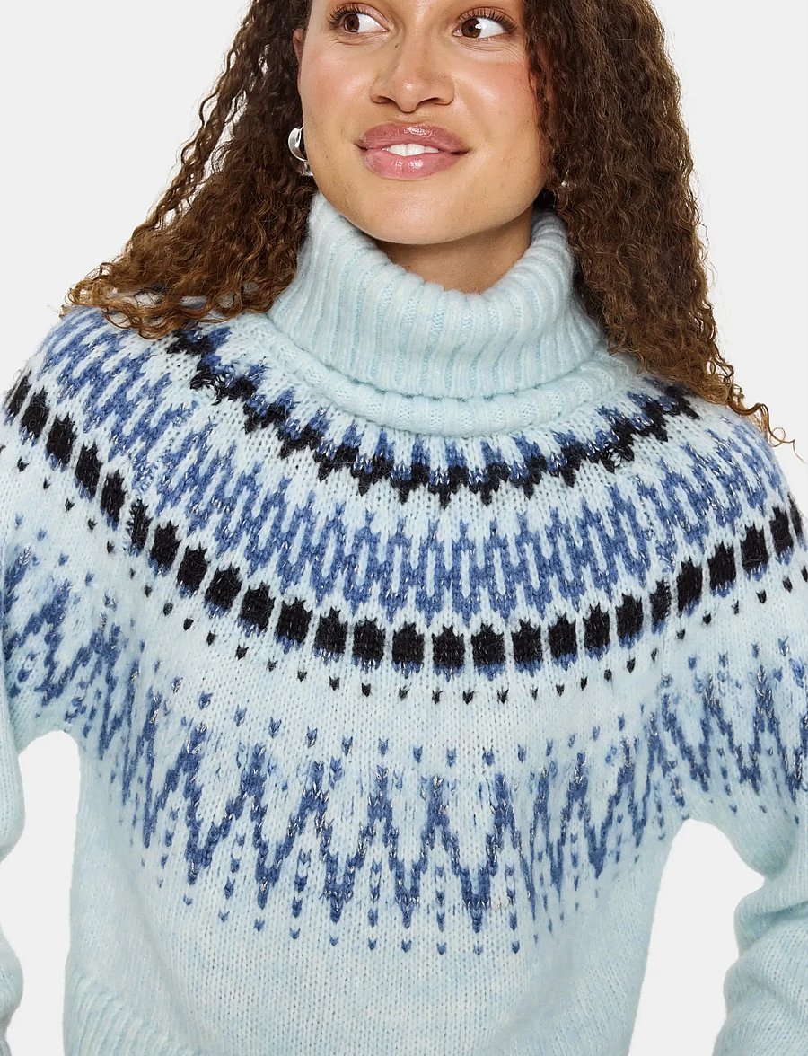 Saint Tropez - MegnaSZ Rollneck Pullover - stickade tröjor - starlight blue melange - 5