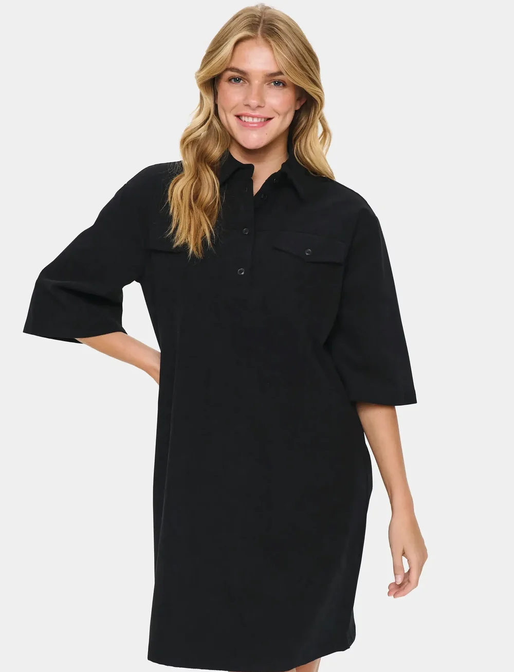 Saint Tropez - MagnilleSZ Dress - skjortklänningar - black - 0