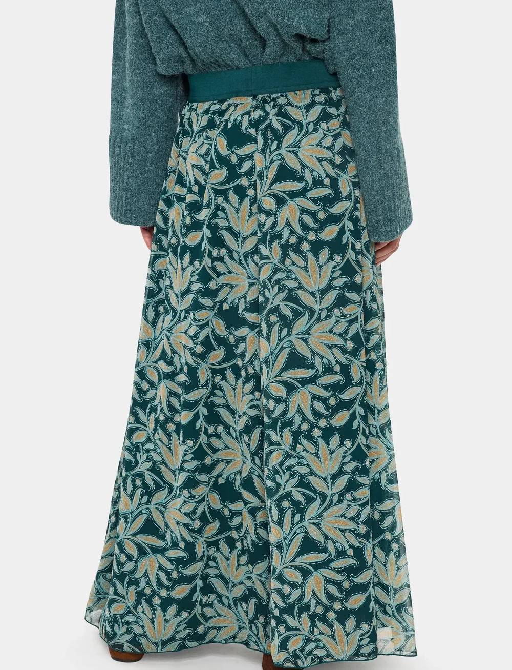 Saint Tropez - MiljaSZ Crinkle Maxi Skirt - maxikjolar - pine autumn floral - 4