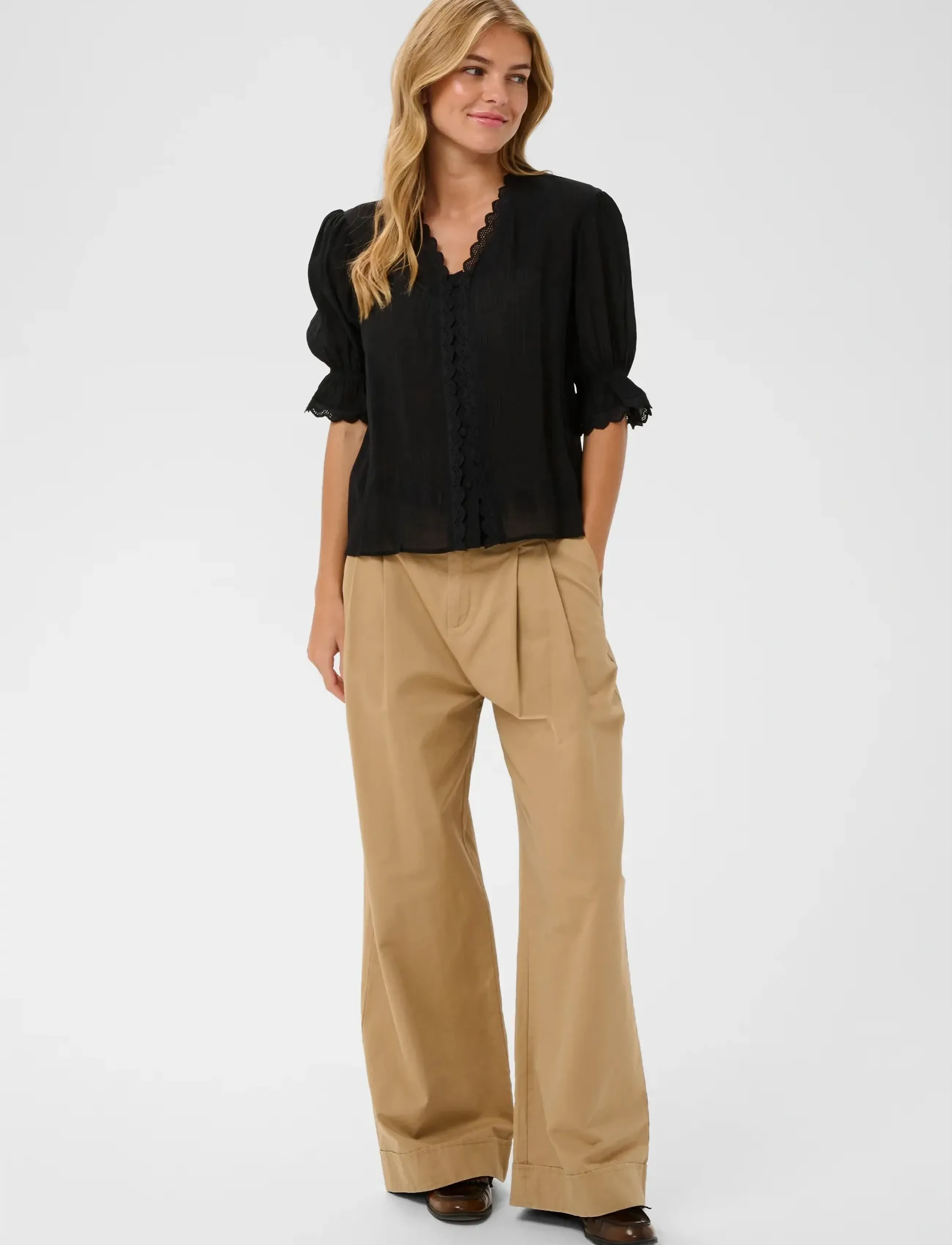 Saint Tropez - KristelSZ Shirt - short-sleeved blouses - black - 3