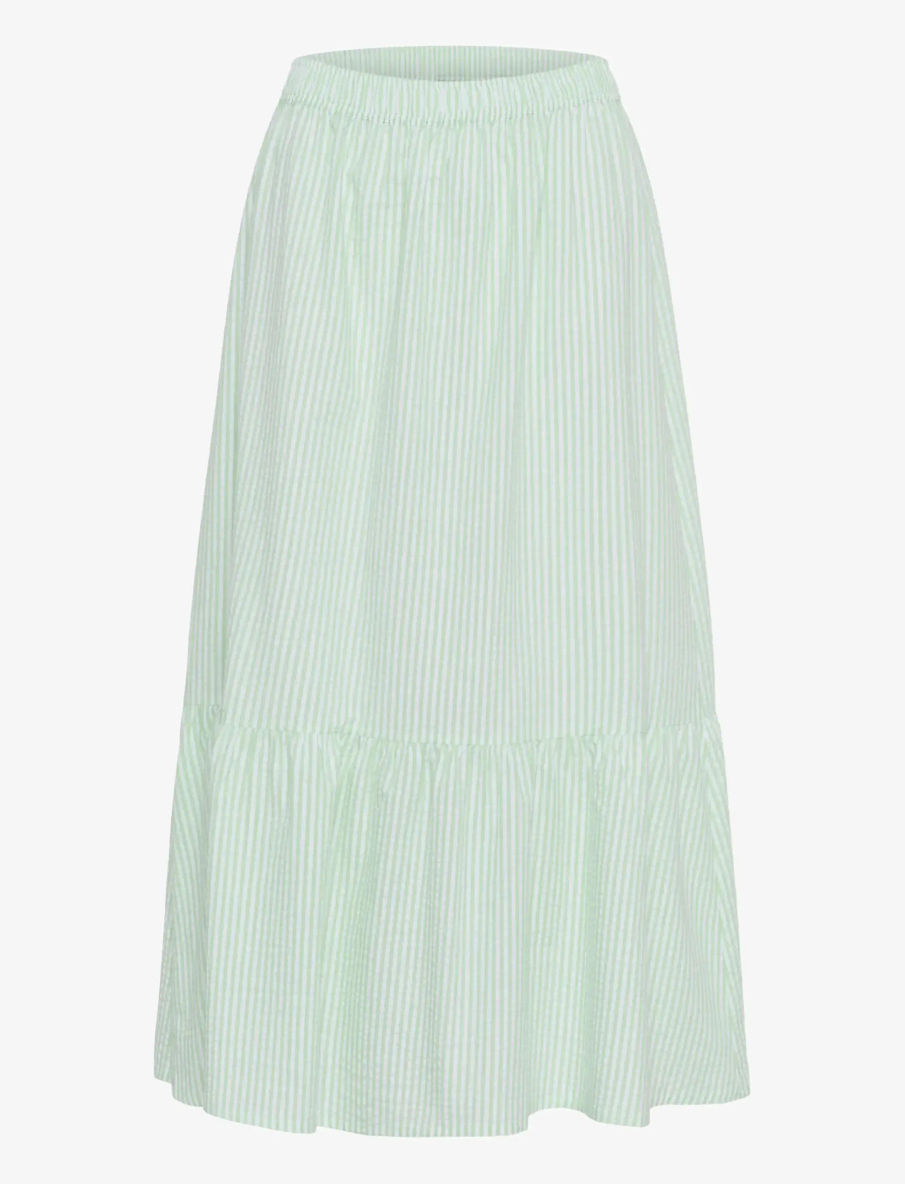 Saint Tropez - ElmikoSZ Maxi Skirt - maxi nederdele - pistachio green white stripe - 1