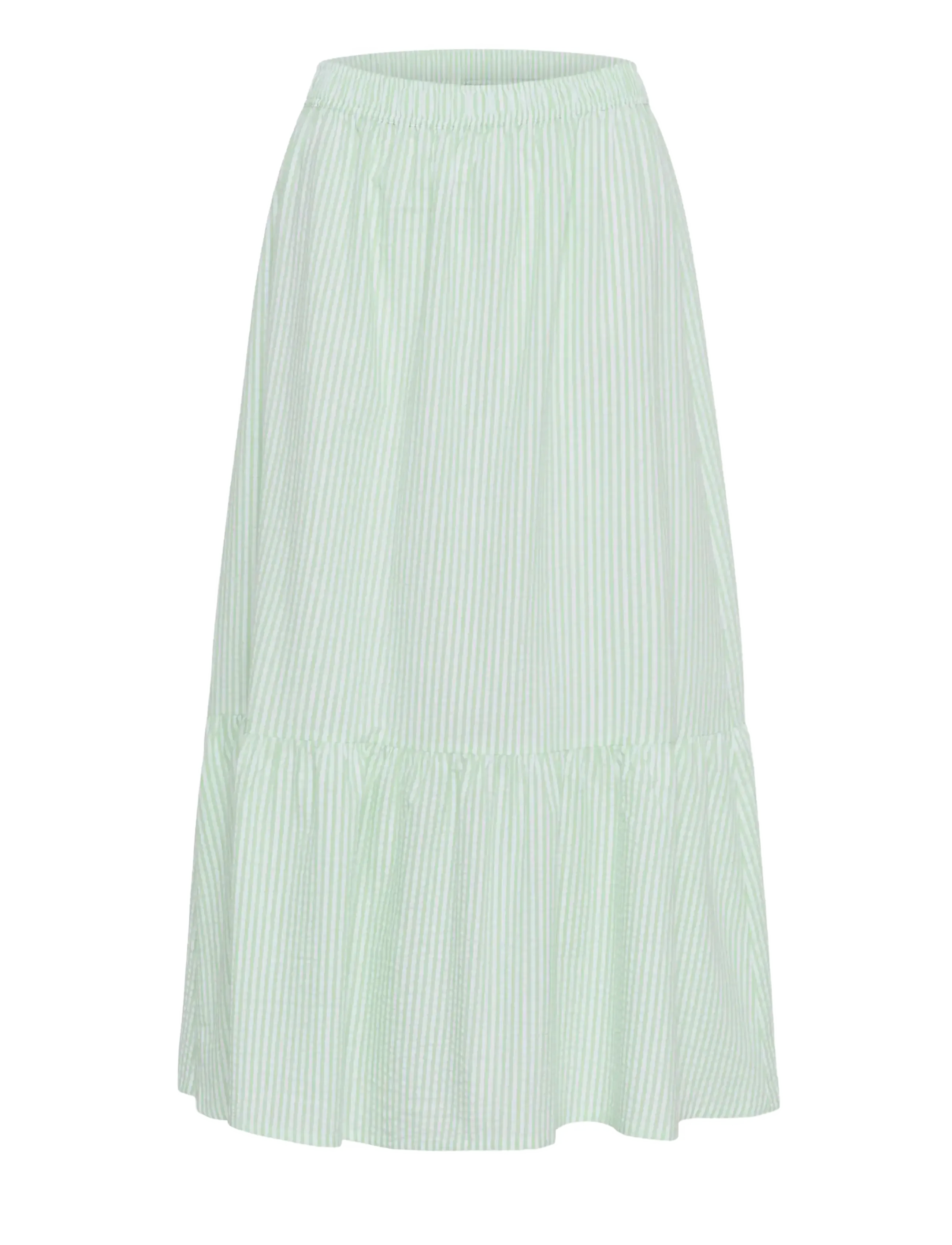Saint Tropez ElmikoSZ Maxi Skirt - Clothing - PISTACHIO GREEN WHITE STRIPE / green