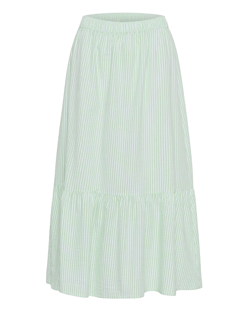 Saint Tropez - ElmikoSZ Maxi Skirt - maxi nederdele - pistachio green white stripe - 1