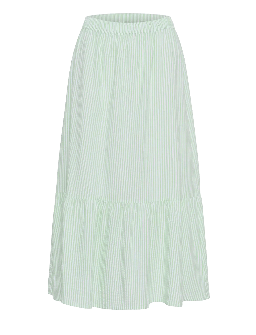 Saint Tropez - ElmikoSZ Maxi Skirt - ilgi sijonai - pistachio green white stripe - 1