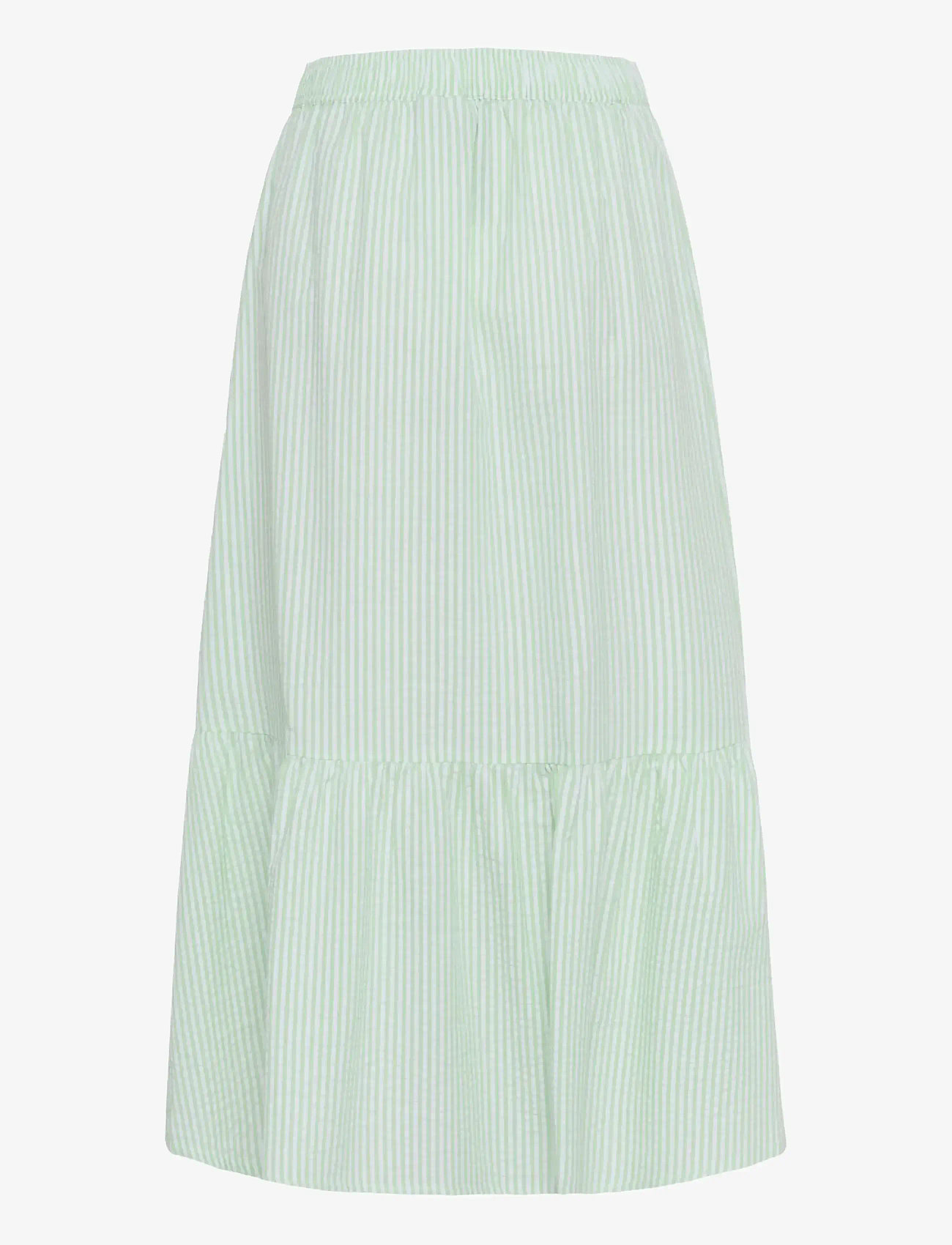 Saint Tropez - ElmikoSZ Maxi Skirt - maxi nederdele - pistachio green white stripe - 2