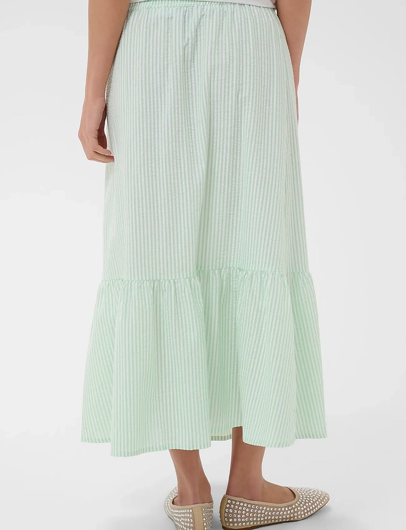 Saint Tropez - ElmikoSZ Maxi Skirt - maxi nederdele - pistachio green white stripe - 4