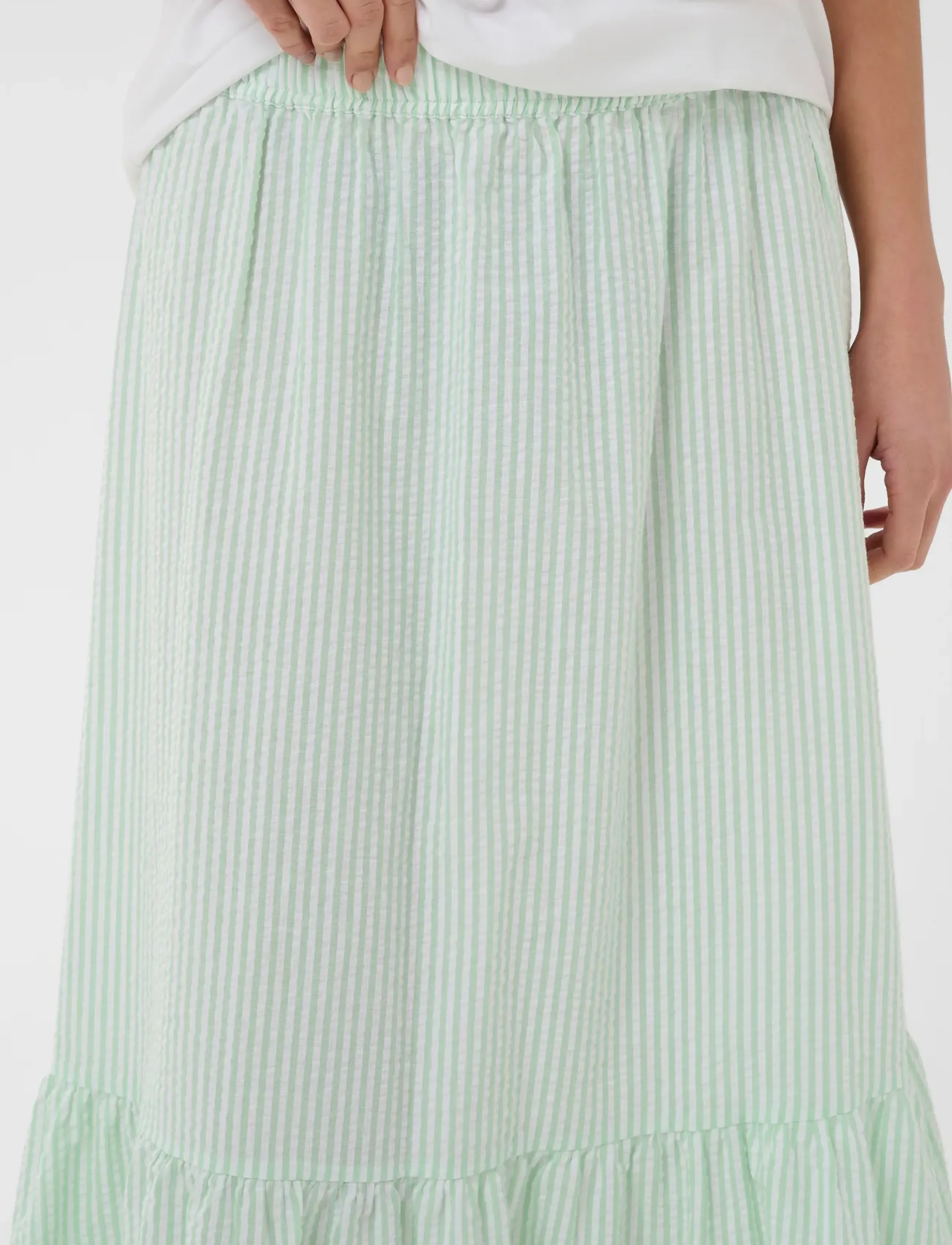 Saint Tropez - ElmikoSZ Maxi Skirt - spódnice długie - pistachio green white stripe - 5