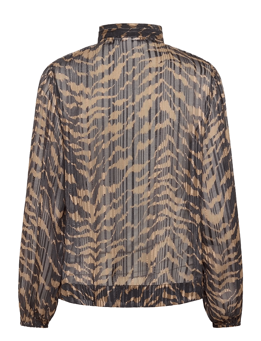 Saint Tropez - NestaSZ Blouse - långärmade blusar - black shifted strokes - 1