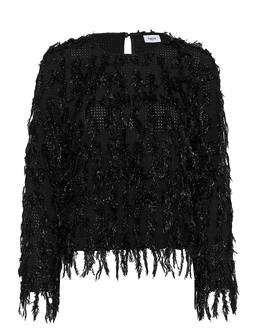 Saint Tropez - NinetteSZ Blouse - pikkade varrukatega pluusid - black - 1